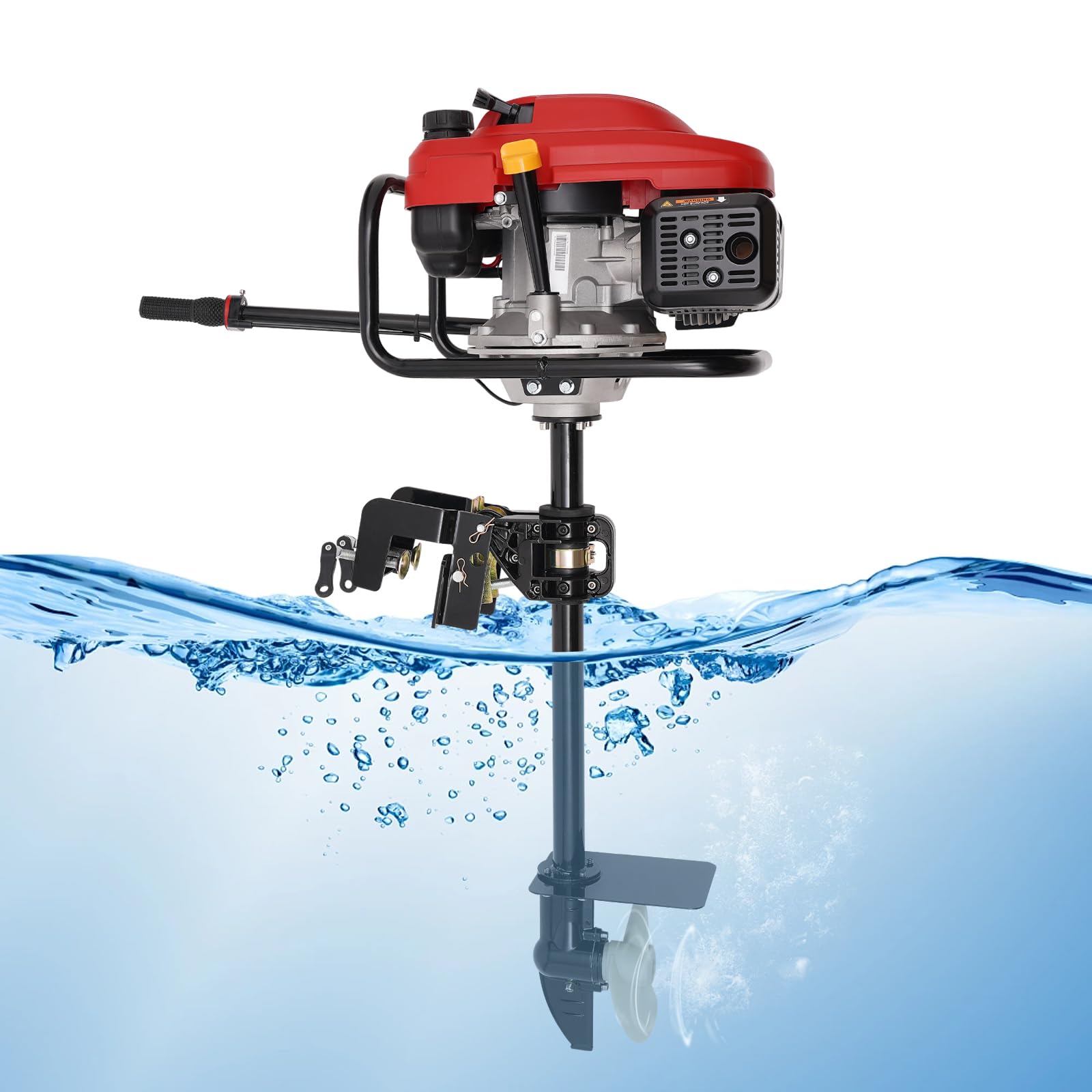 Motor fuera de borda de 4 tiempos, motor fueraborda de gasolina de 200cc, motor de barco de 3,5kW, motor de pesca, dirección de 360°, 3600 rpm