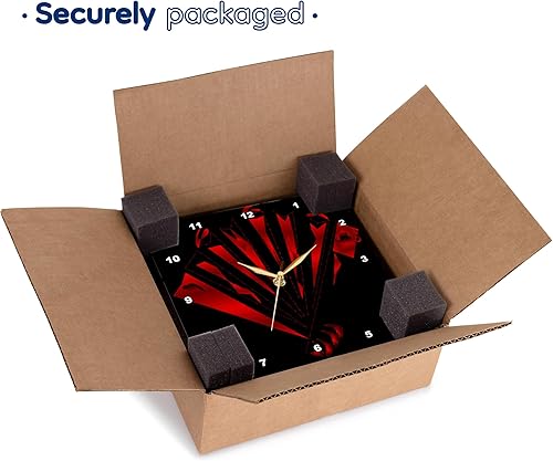Miniatura 7 de 3dRose DPP_6882_1 Reloj de pared, ventilador rojo, 10 x 10 pulgadas