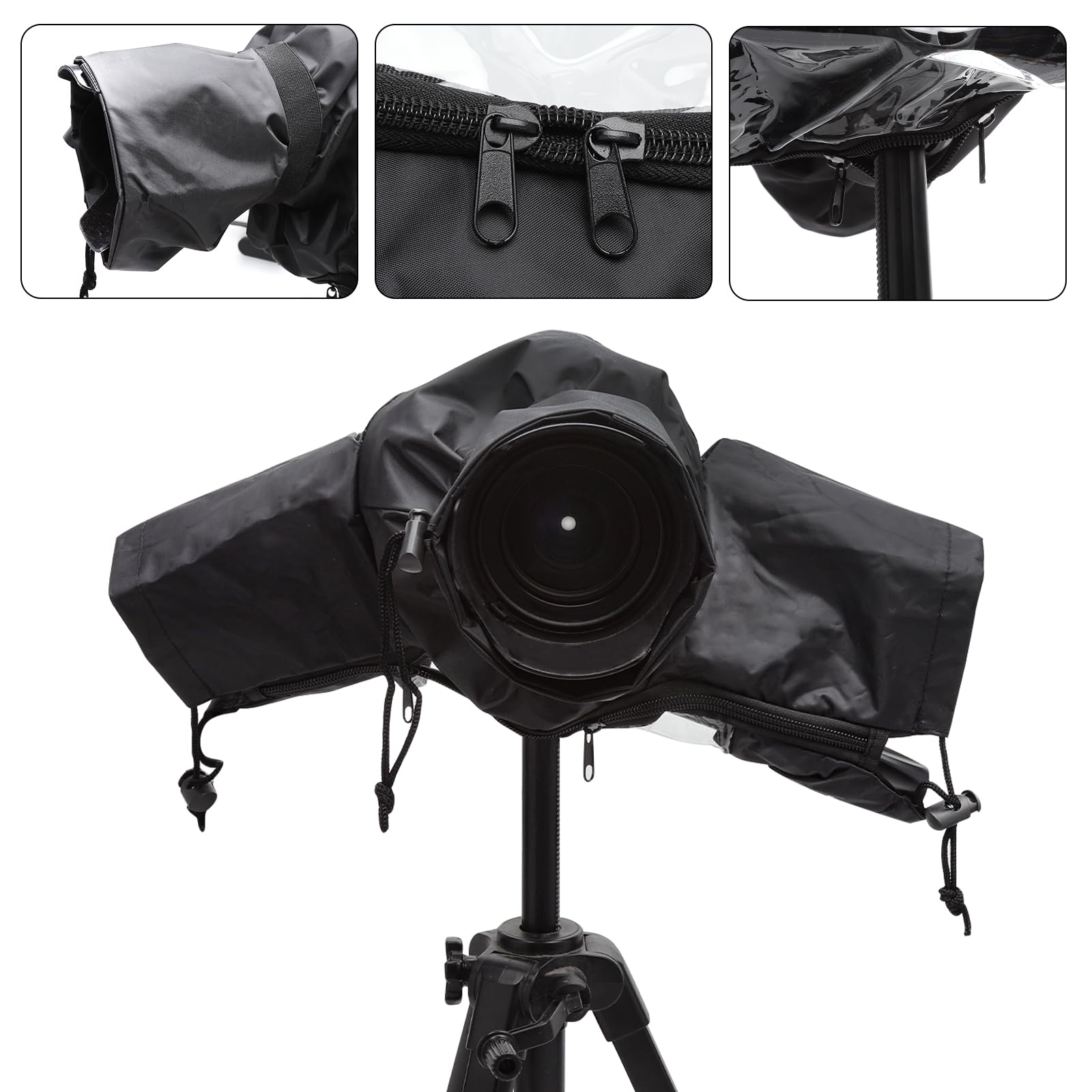 Housse de pluie imperméable pour appareil photo reflex numérique avec fenêtre transparente