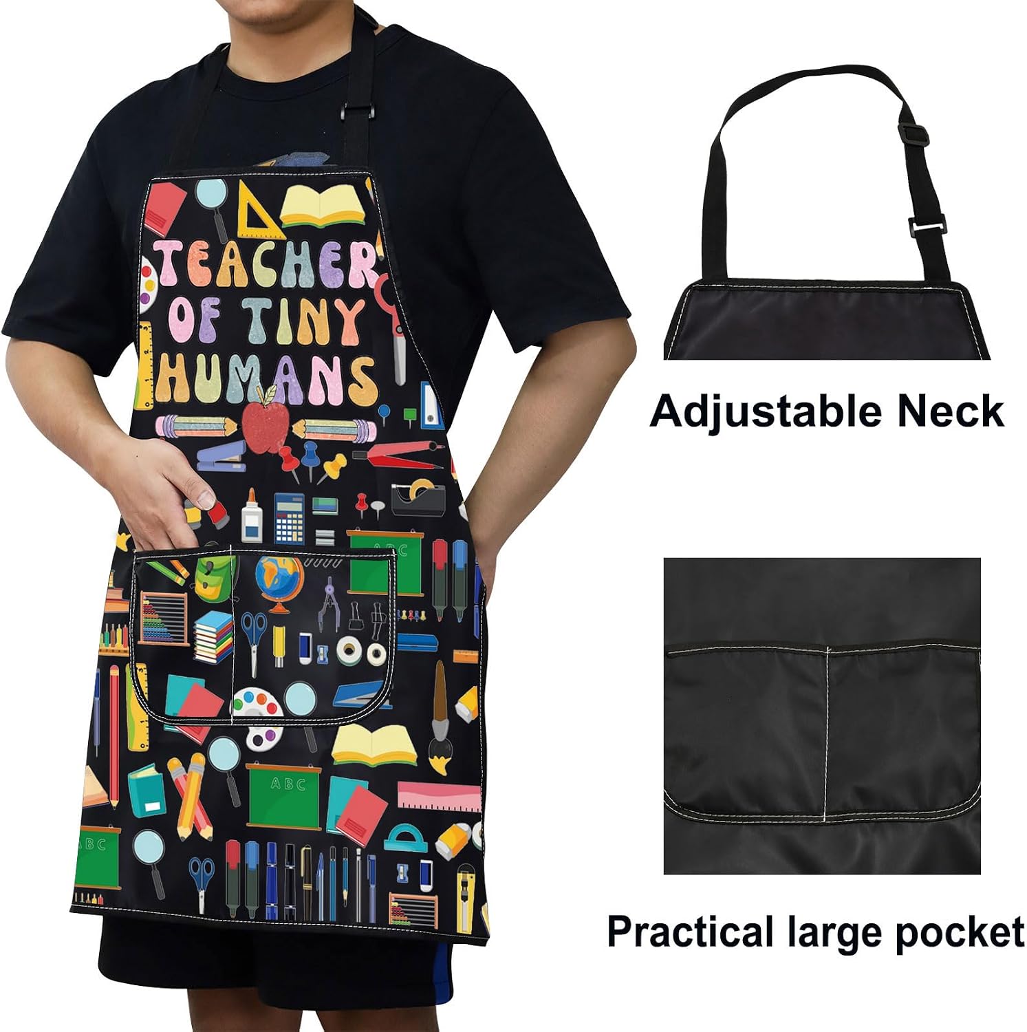 WZMPA Kindergarten Aprons - Adjustable Teacher Appreciation Gift for Preschool Teacher of Tiny Humans image 4