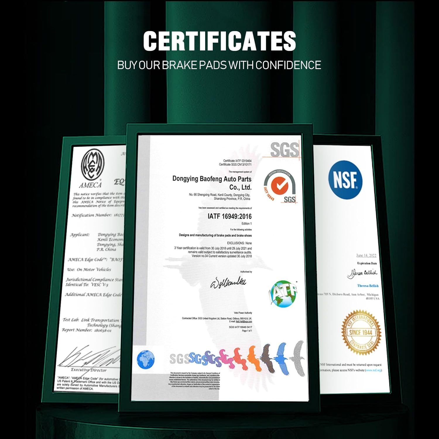 AUTOMUTO 4PCS Front Ceramic Disc Brake Pads Set D787 For Acura CL, RL, TL, TSX, Honda Accord