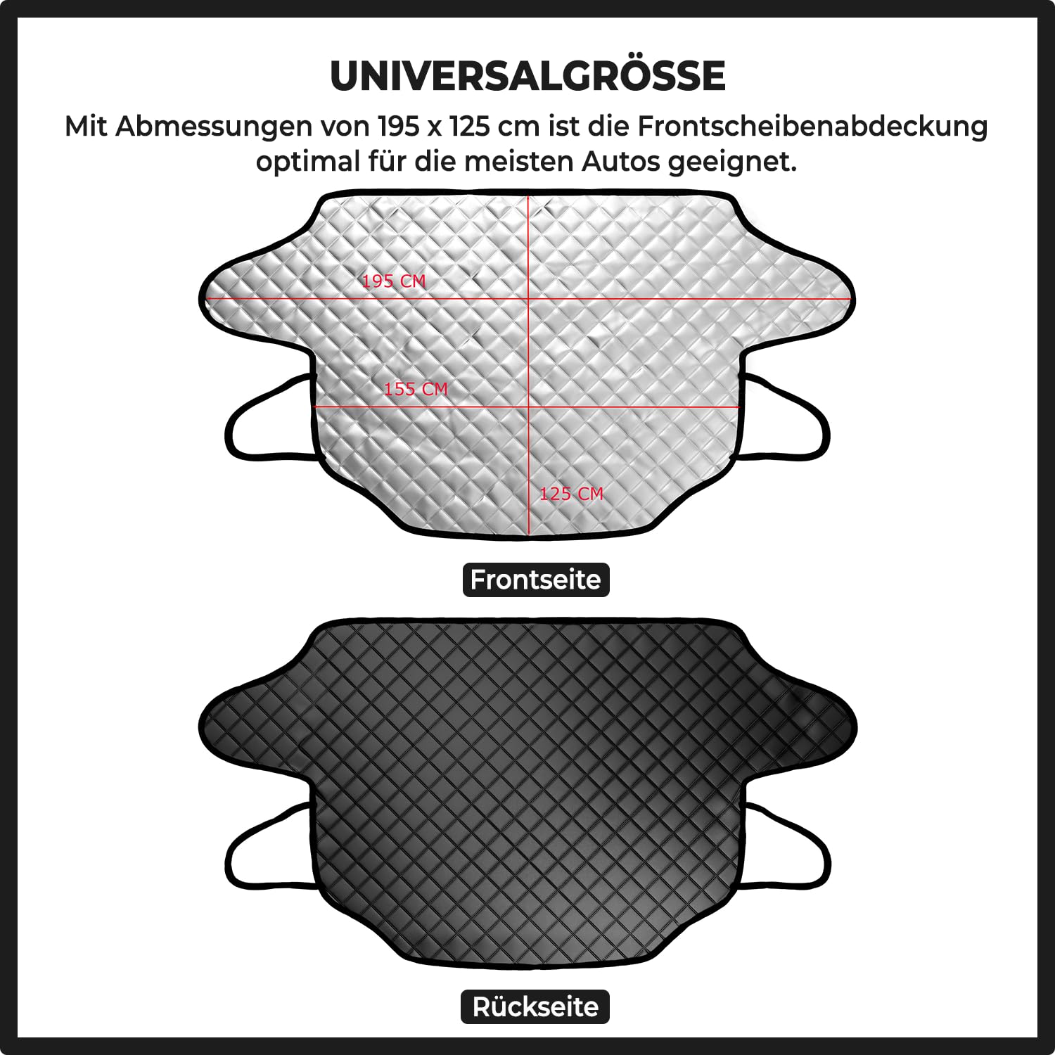 Copertura per parabrezza invernale pieghevole 195 x 125 cm per auto SUV protezione contro neve gelo polvere UV