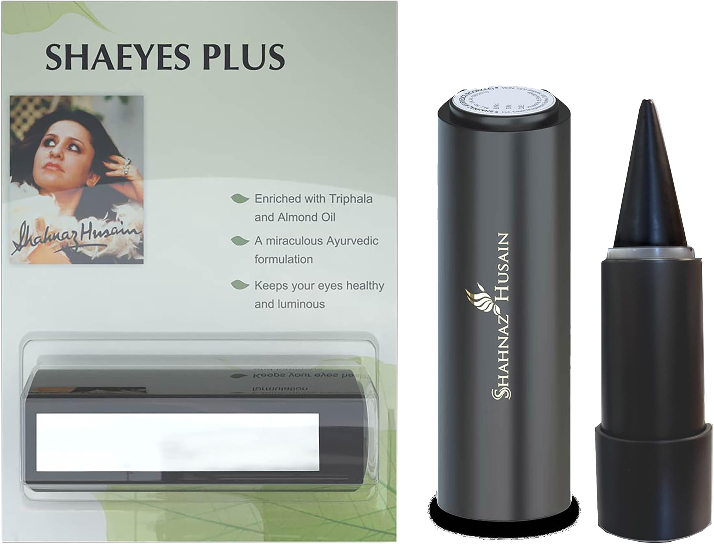 Shahnaz Husain Herbals Natural Kajal | Shaeyes Plus | Long-Lasting Kajal for Eyes | Goodness of Natural Oils and Herbal Extract | 2 grams