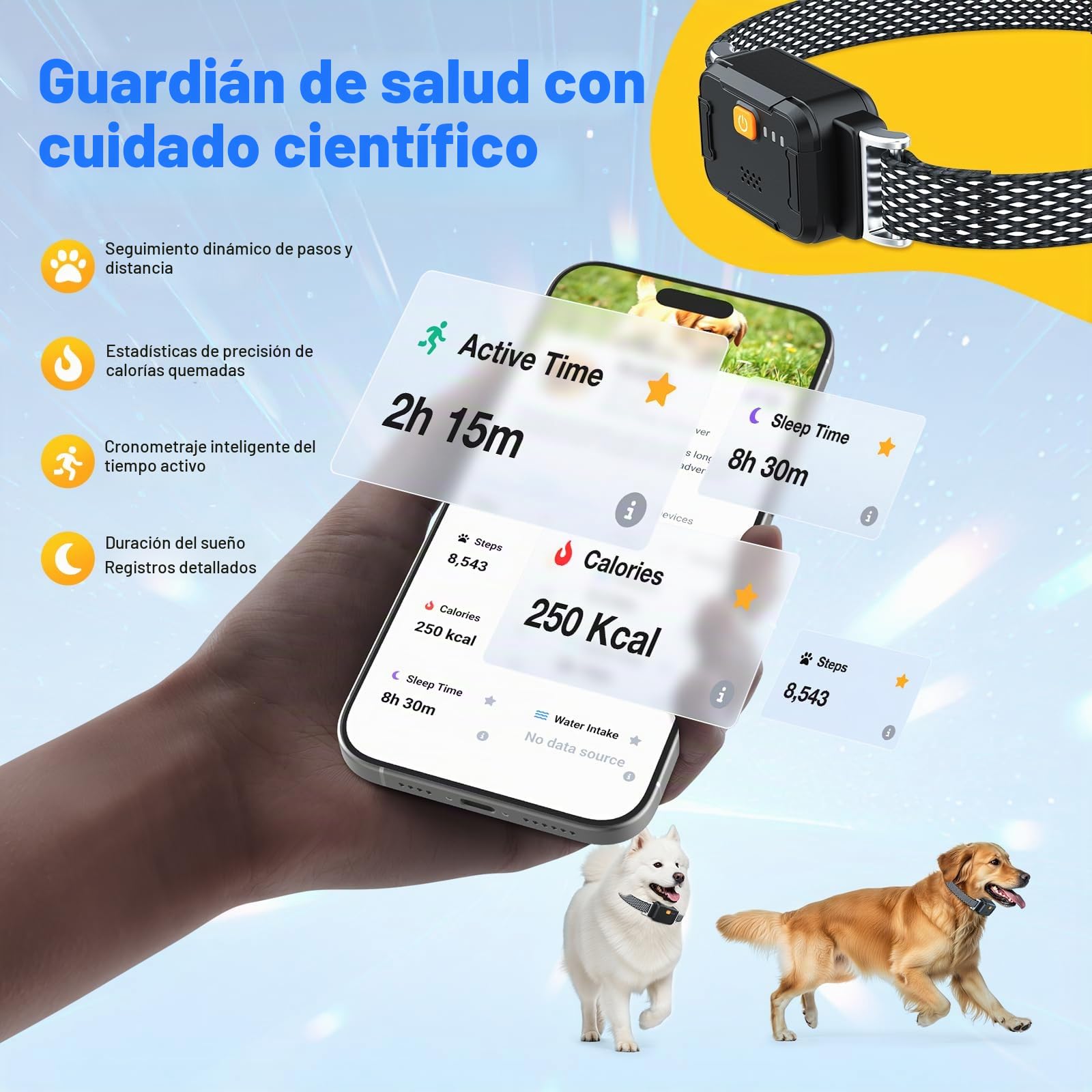 Localizador GPS Sin Suscripción para Perros y Gatos | Seguimiento en Tiempo Real, Monitor de Actividad y Salud, Historial de Ubicaciones, Alerta de Cerca Electrónica