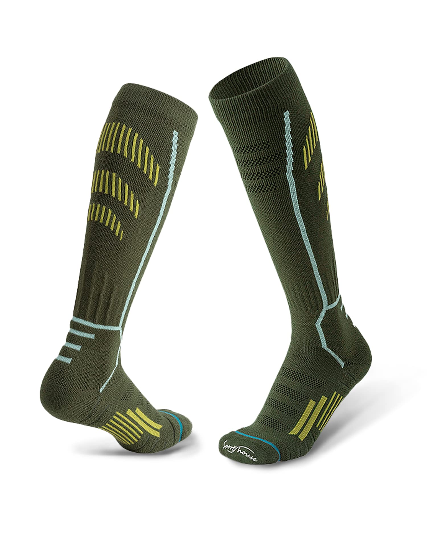 Busy Socks メリノウール スキーソックス メンズ レディース 冬 暖かいソックス スキー スノーボード アウトドア スポー スキー  スノーボード ソックス 【マスタード】ダイナミック ソックス プロ メリノウール 靴下 高機能 段階着圧 吸湿 速乾 抗菌 防臭 通気性 スポーツ  ...