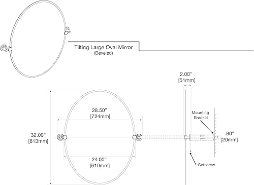 Miniatura 7 de Gatco 5589MXS Waterline - Espejo rectangular sin marco, 31.5 pulgadas, negro mate