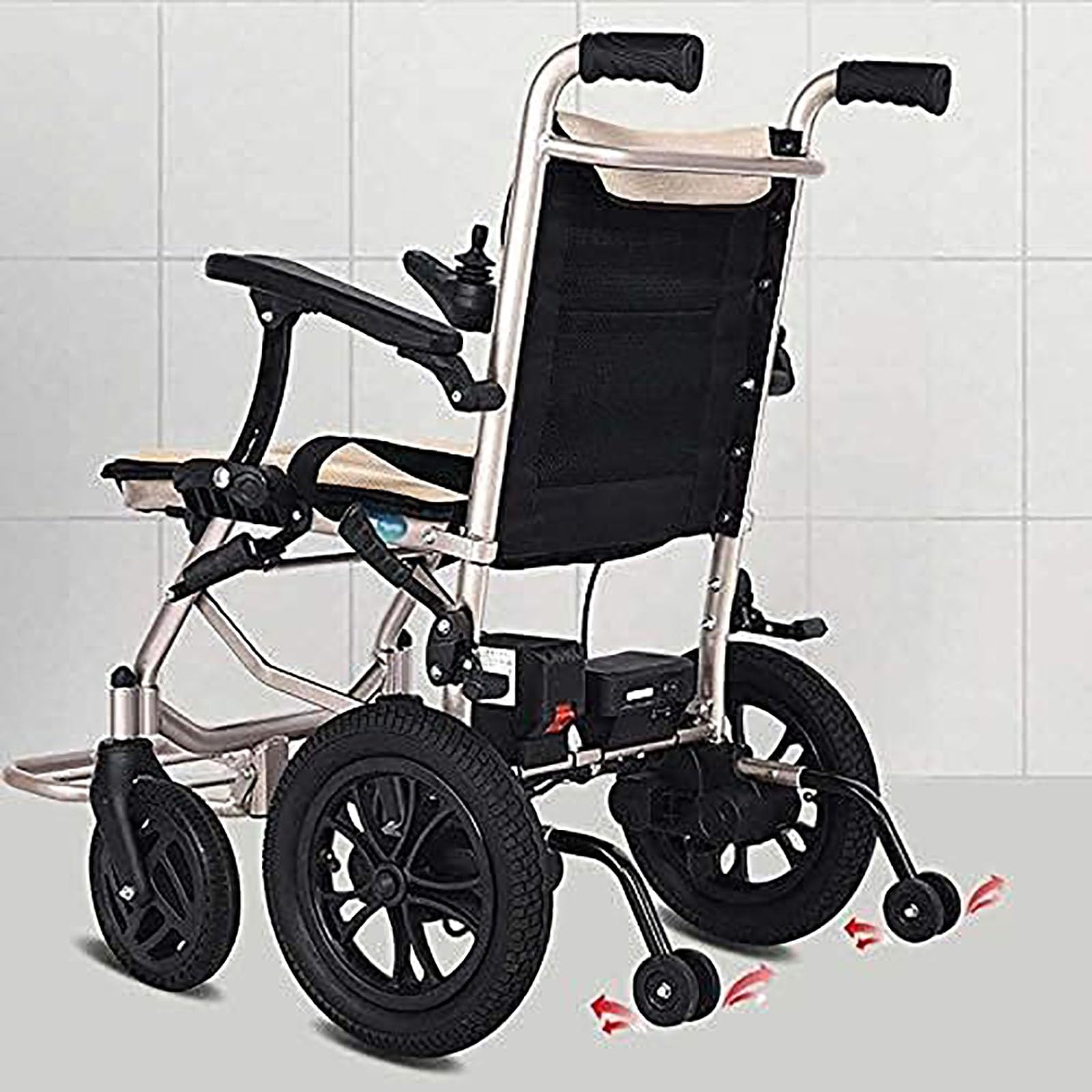 Sillas de Ruedas Eléctricas para Adultos Motorizadas Plegables Ligero Deluxe Aluminio 14Kg - Dos Baterías de Litio - Adecuado para Personas Mayores y Discapacitados