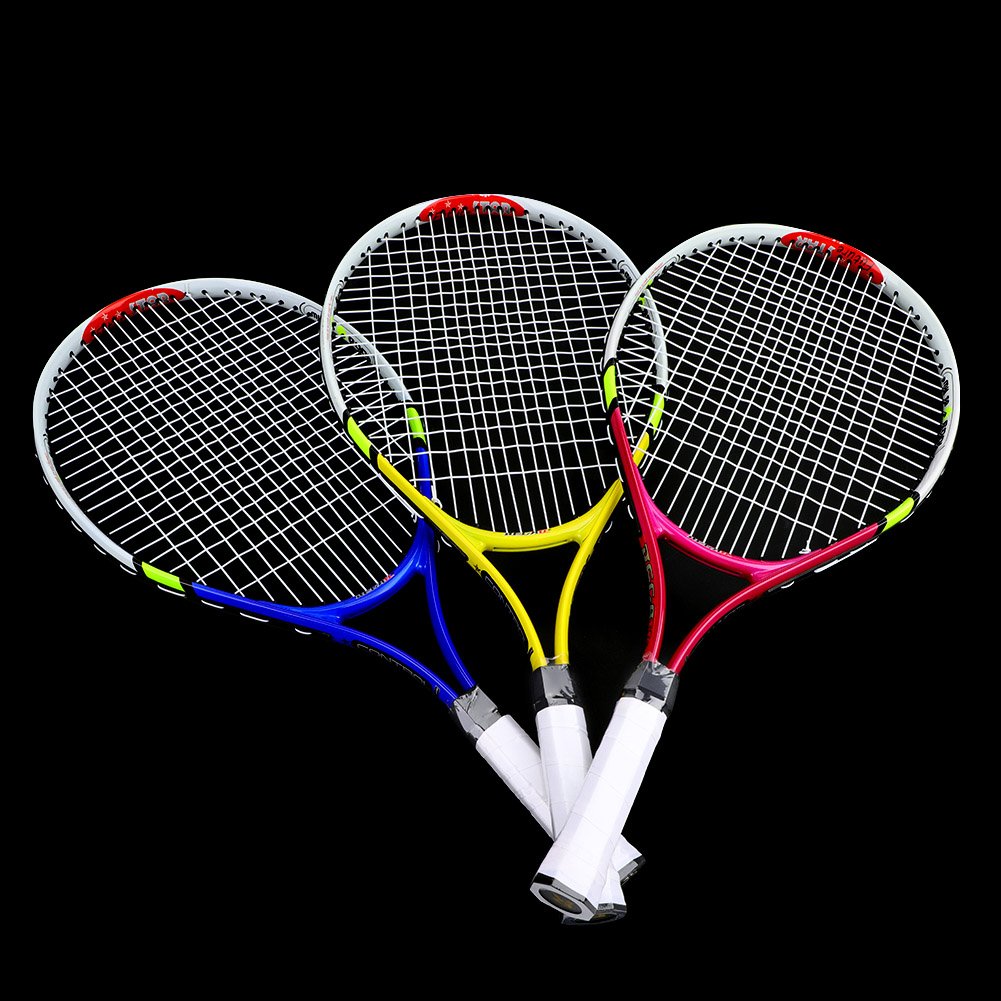 Raqueta de Tenis reemplazo para Junior Niños, Raqueta de Entrenamiento de Práctica de Tenis Sola Raqueta de Tenis Duradera con Bolsa de Transporte,Rosa Rojo, Amarillo,
