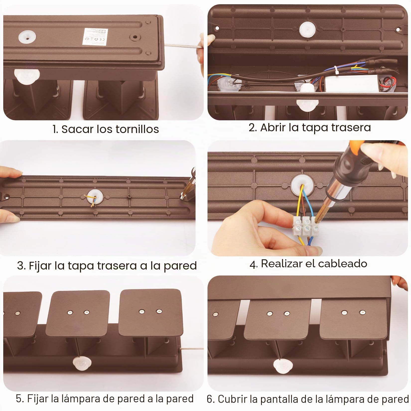 Klighten Apliques con Sensor de Movimiento,30W Aplique de pared exterior con haz de luz ajustable, 3000K blanco cálido,Lámpara de pared con sensor Ip65 (Rojo óxido)