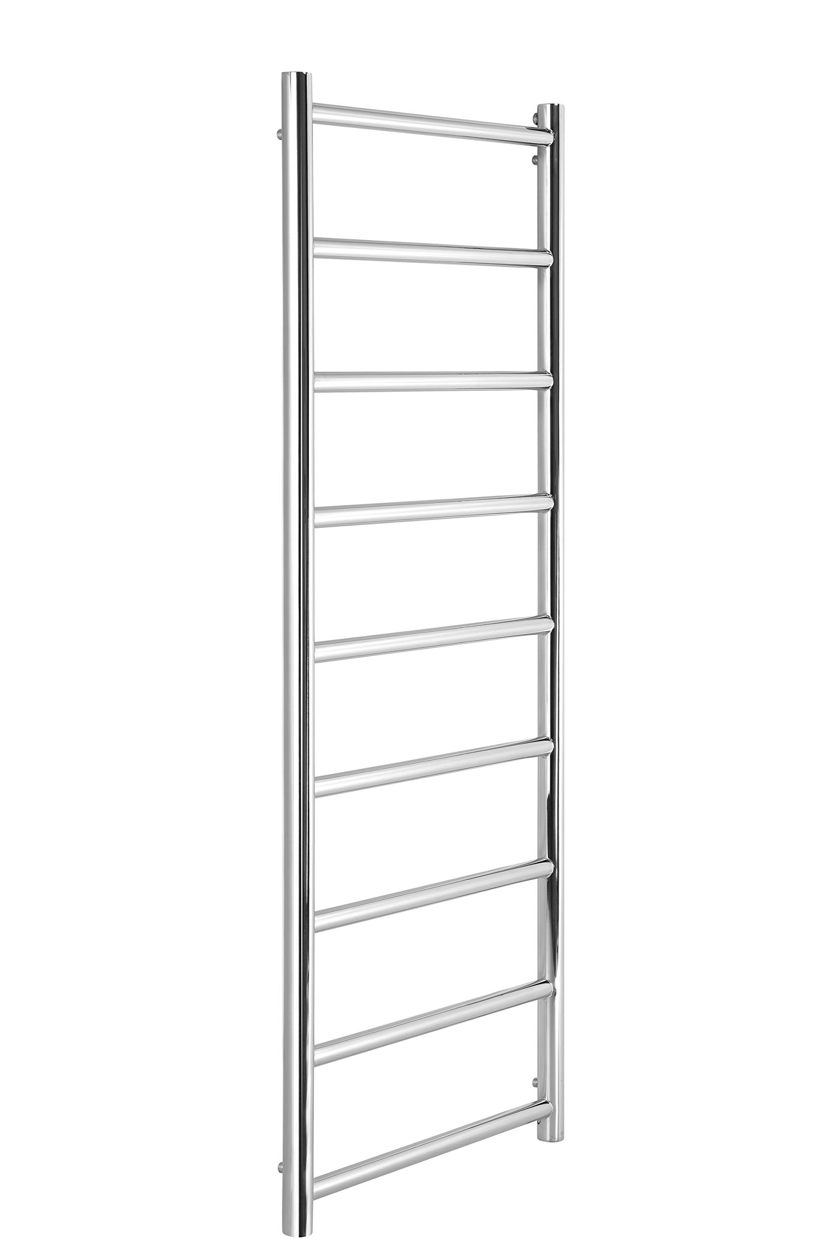 Manissa Stainless Steel Mirror Polished Selby Stainless Steel Central Heating Towel Rail 500Mm W X 1200Mm H Bathroom Towel Radiator Warmer