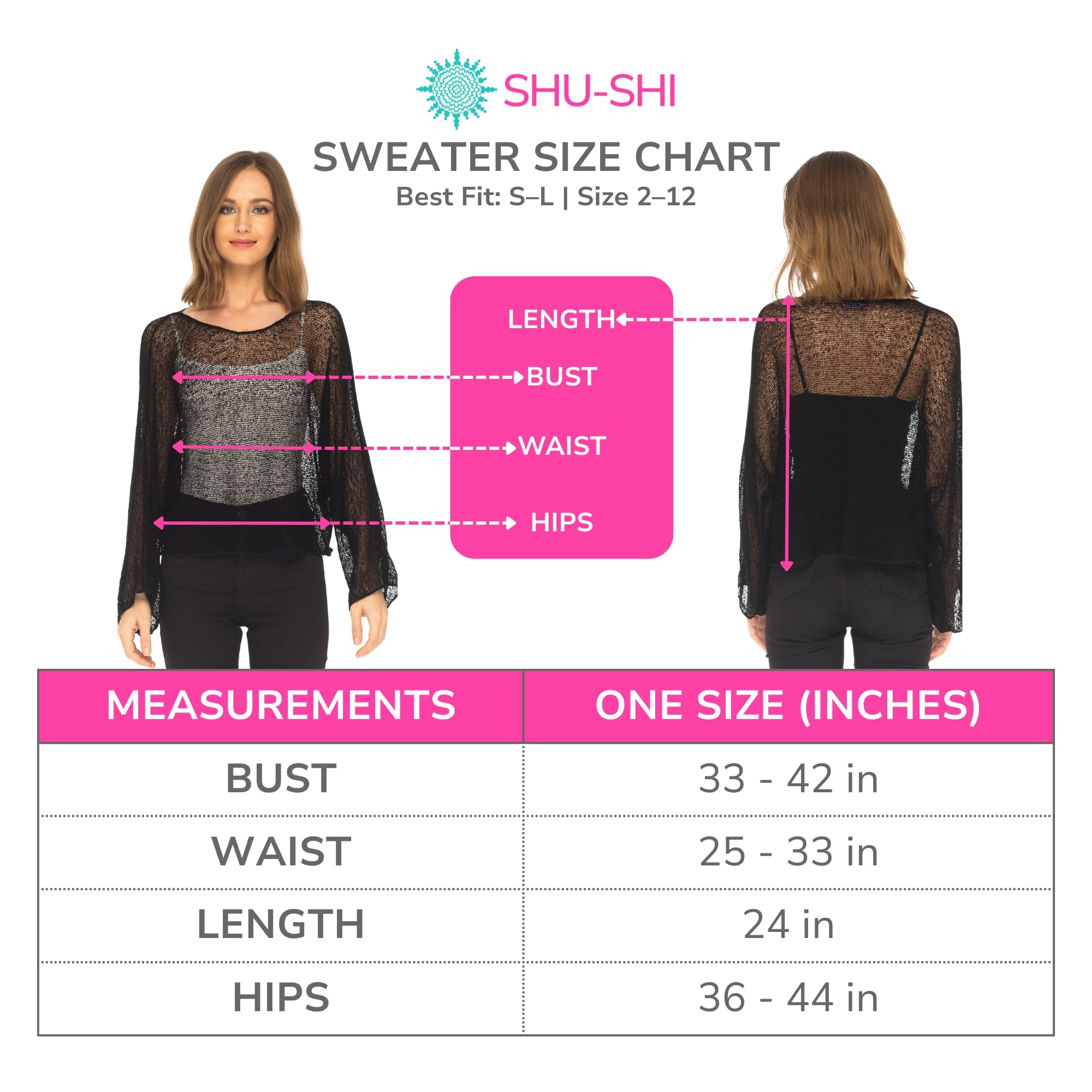SHU-SHI - Damen Blusen-Oberteil im Poncho-Stil - transparent - leichtes Strickmaterial
