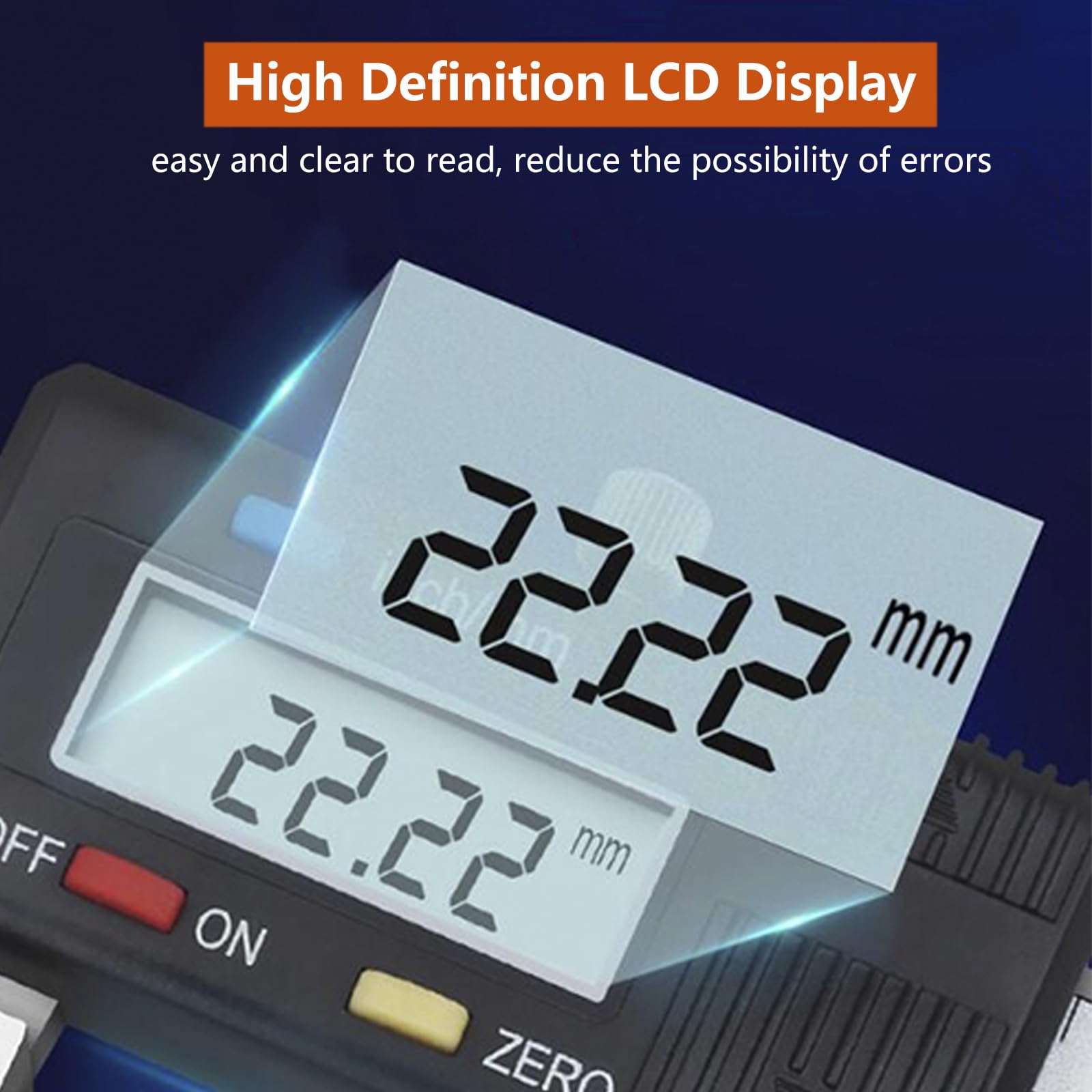Calibre Digital de Ancho de Ranura Interior 0-300mm/12",Pie de Rey Digital de Acero Inoxidable con Pantalla LCD,Professionale Herramienta de Medición de Calibrador,Conversión de Pulgadas/MM