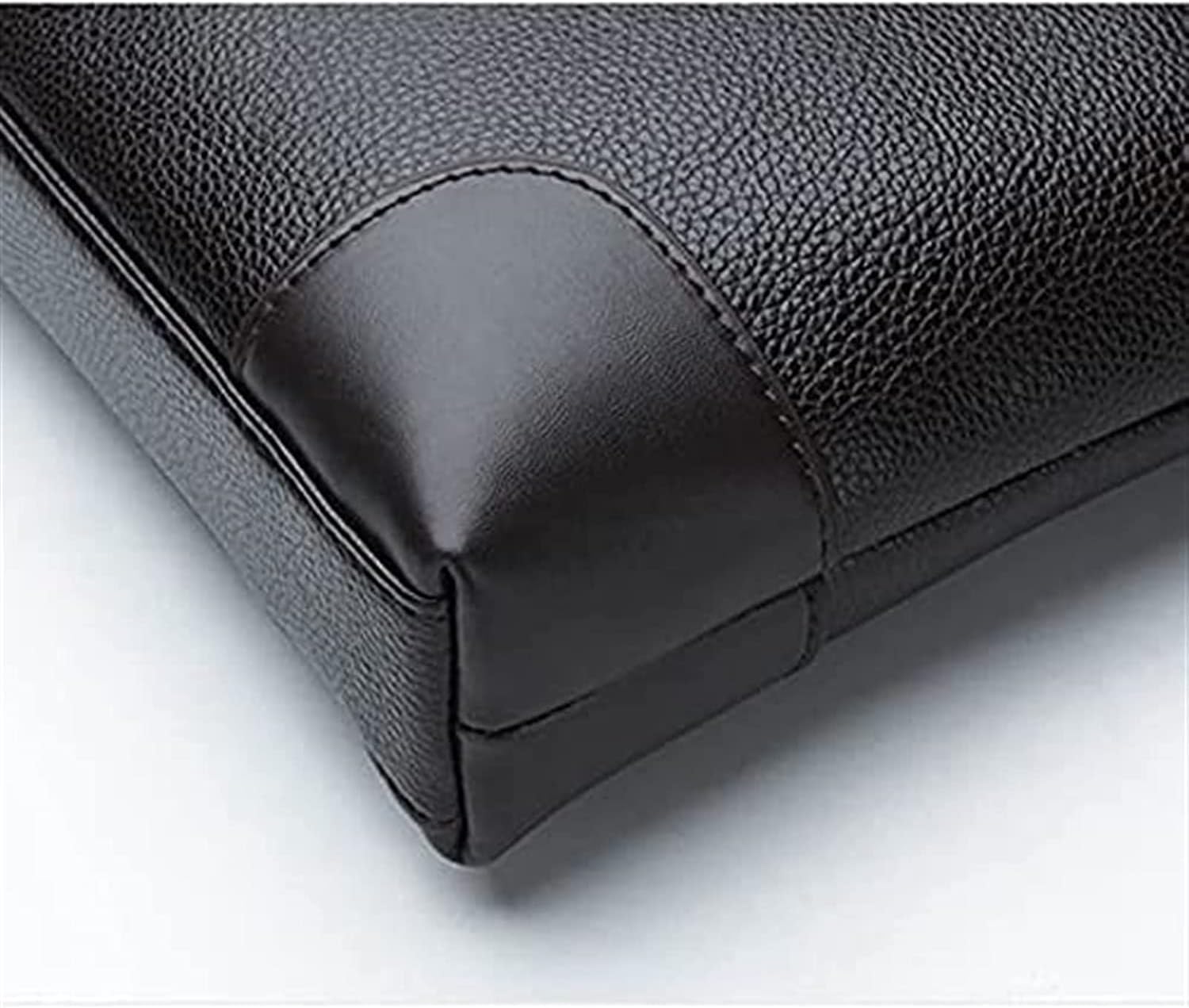 Leather Briefcase for Men 14 Inch Retro Laptop Messenger Bag Travel Business Attache Case(Black)
