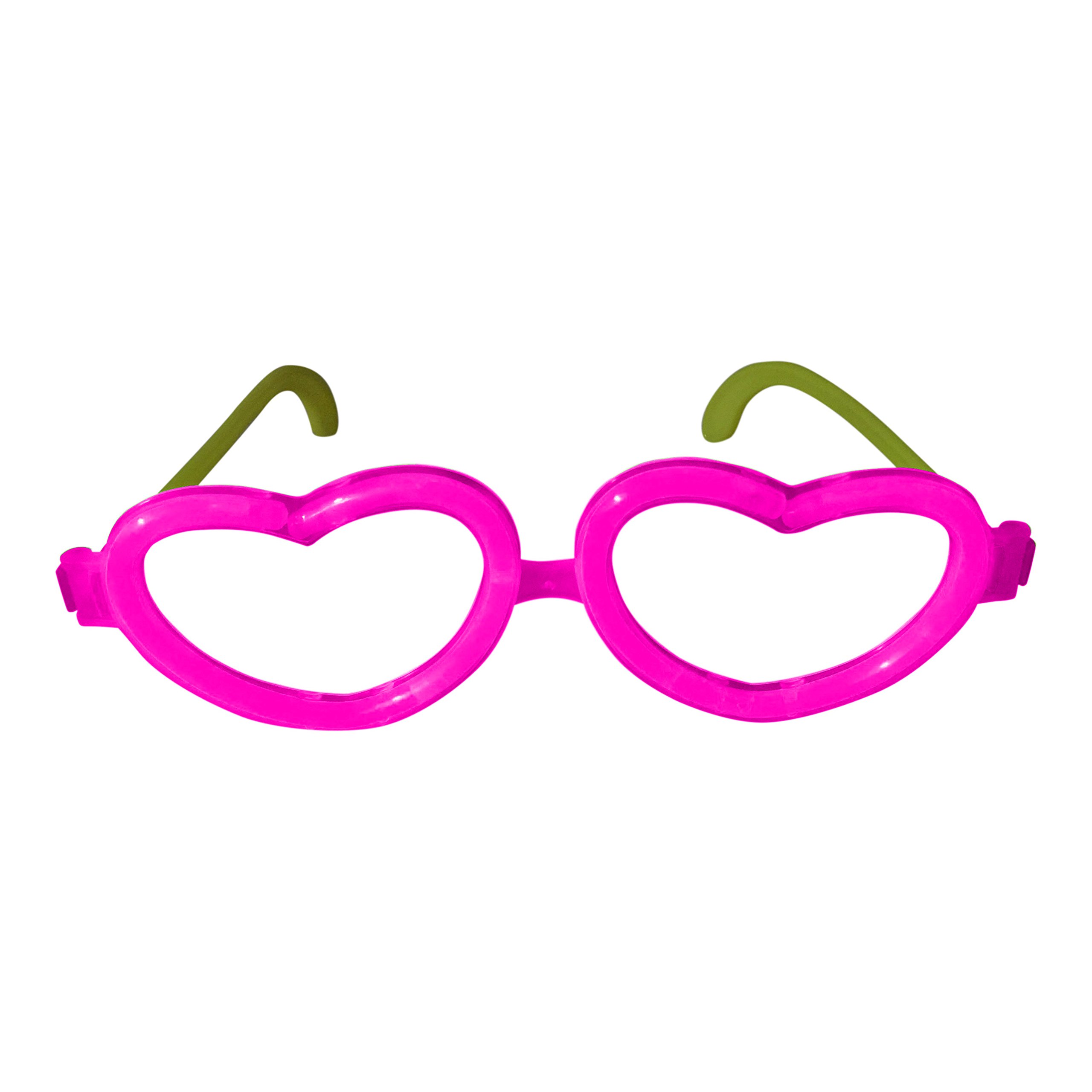 Glow in the Dark Heart Glasses (10 pack, pink) — image 1
