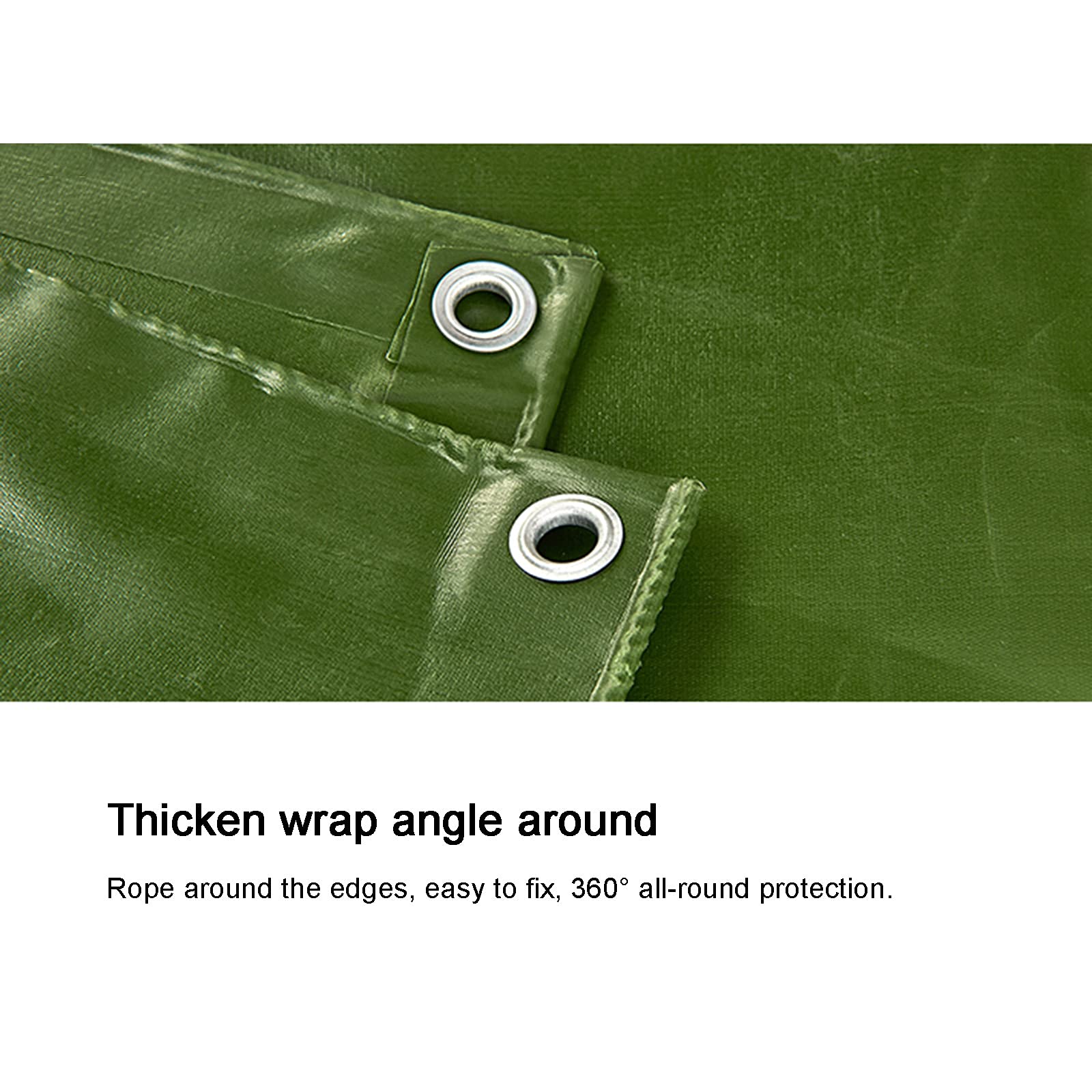 BIKAIN Plane 8x12m Wasserdicht - Extra Robuste Gartenplane In Grün