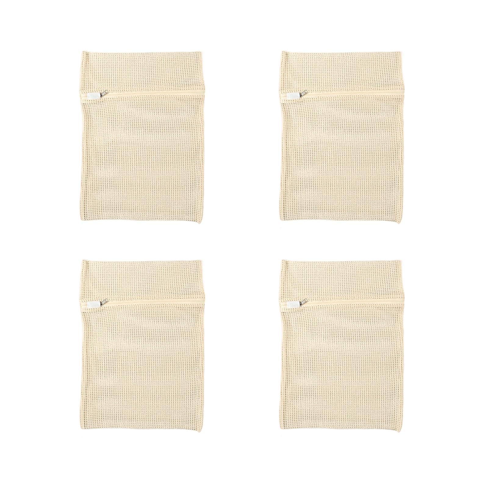 Mekalero Multicolor Of 4 Cotton Meshes Wash Bags Zippered Closure Garment Protectors For Machine Washing Delicate Fabrics Laundry Net Delicate Clothes Washing Bags For Bras