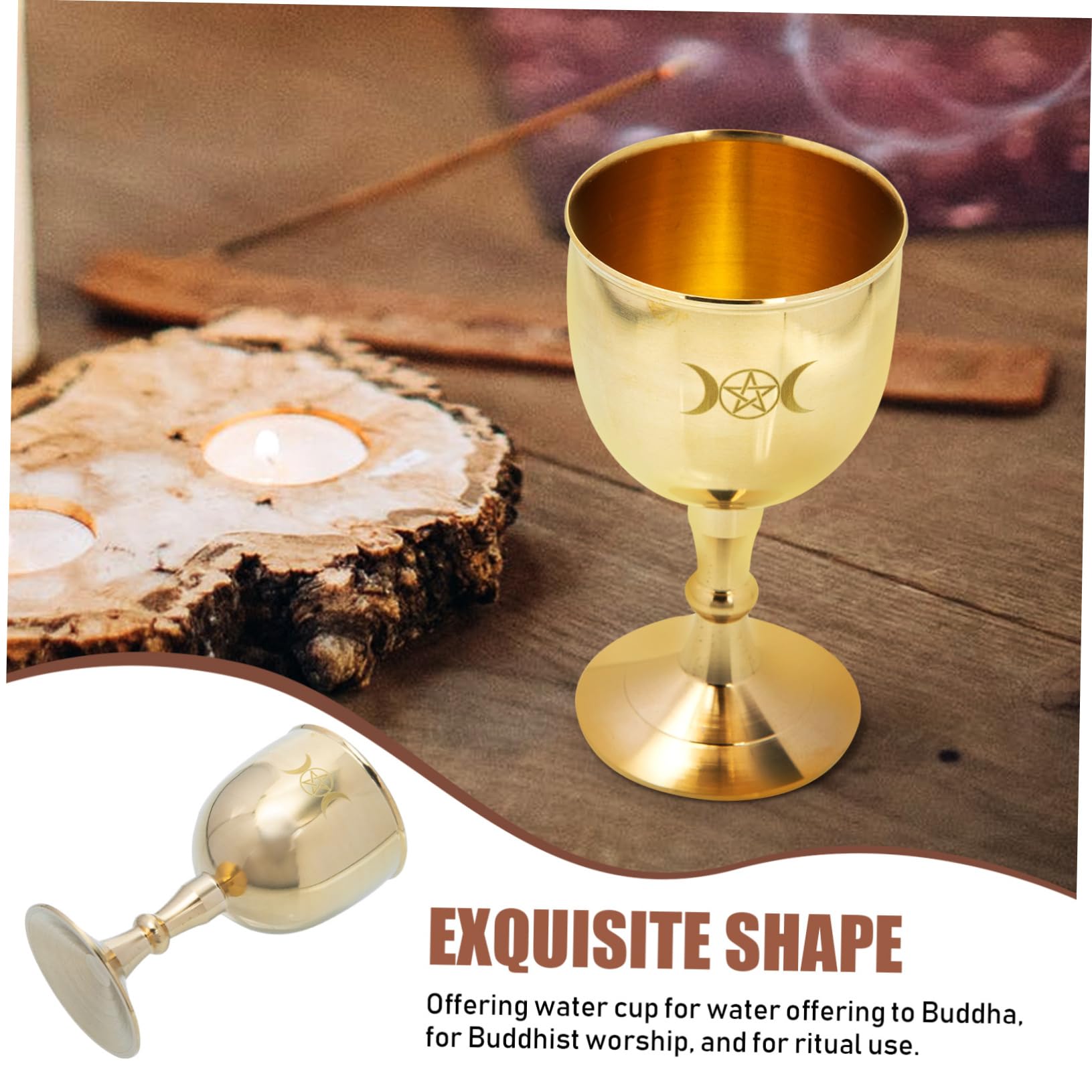 6Pcs Mini Engraved Chalice Goblet Cups - Holy Water Offering Bowls For Buddha Worship, Temple Altar, Home Ceremonies & Sacrificial Wine