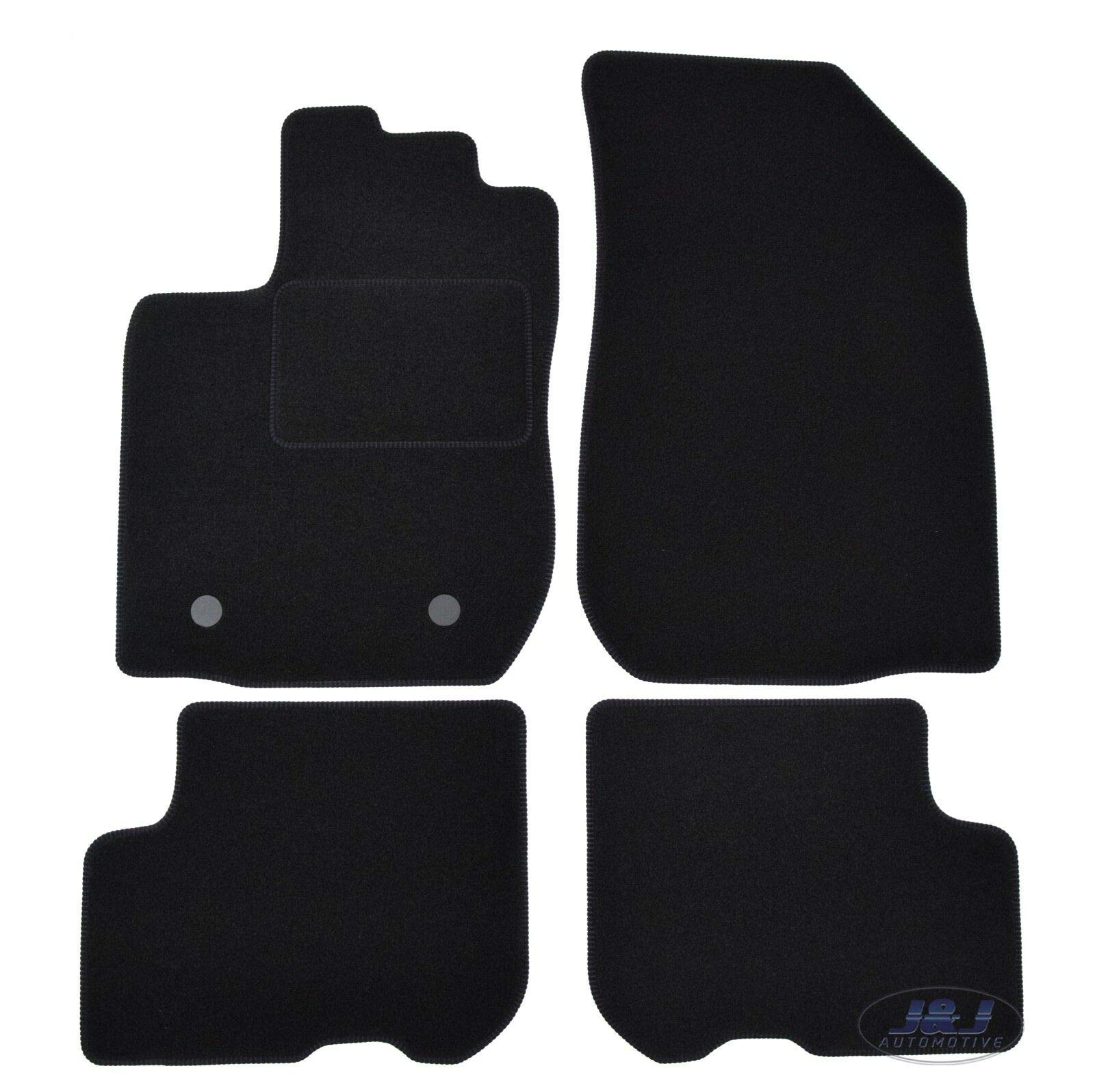 J&J AUTOMOTIVE Tapis de Sol en Velours Noir sur Mesure pour Dacia Logan 2013-2020, Ajustement Précis, Base Antidérapante, Zone des Pédales Renforcée