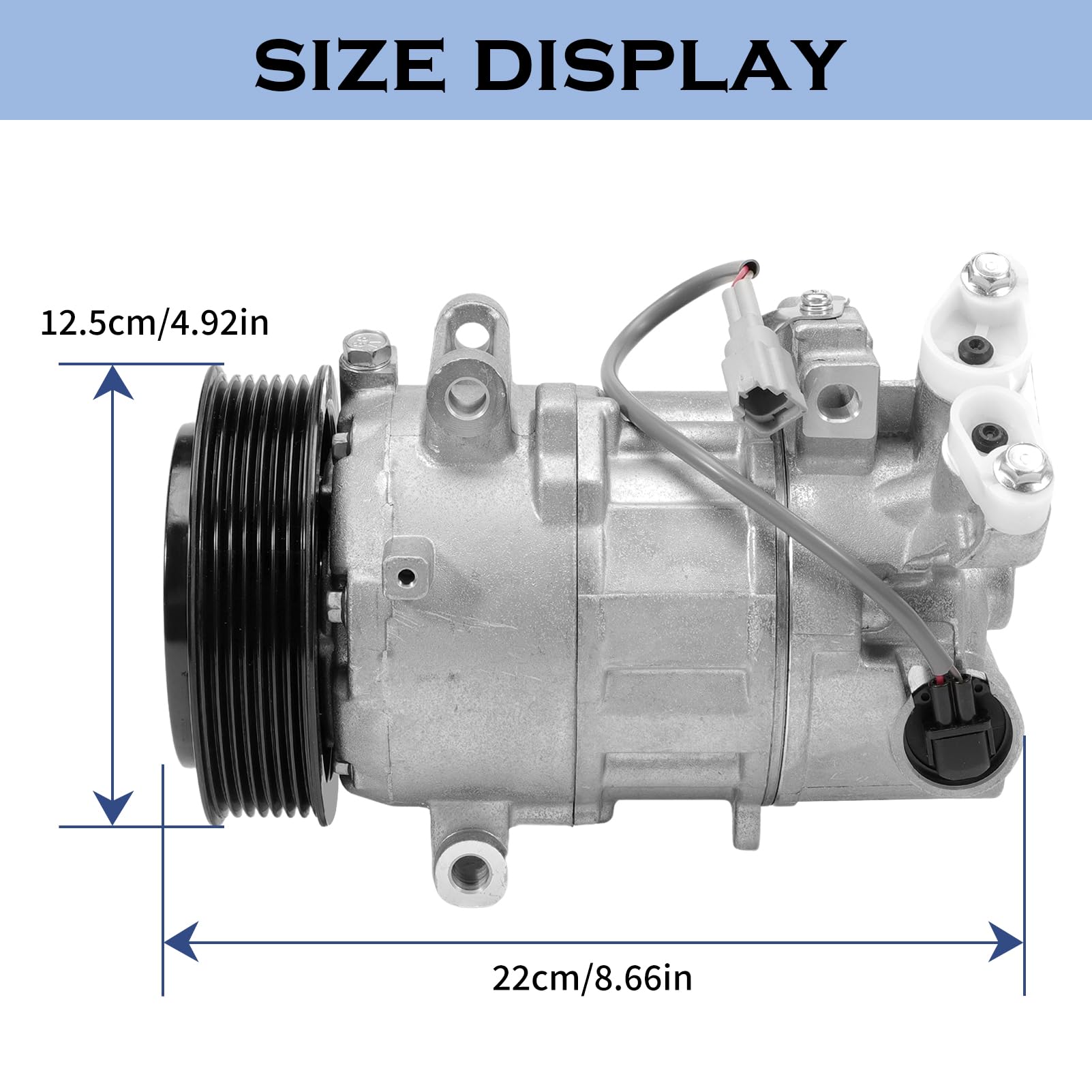 Compresor De Aire Acondicionado Con Embrague, Reemplazo OEM 8200956574, Compresor AC R134a 7PK Compatible Con Renault Megane III Grandtour Coupé CC Scenic III Grand Scenic III 1.9 DCi 2.0 TCe