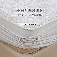 Vista 4 de FELTYBED Protector de colchón impermeable tamaño Queen de 60 x 80 pulgadas, funda de colchón suave Queen, funda de colchón transpirable con bolsillo