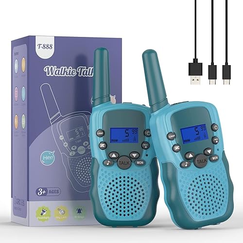 Selieve Walkie Talkies para niños, juguete recargable para niños de 3, 4, 5, 6, 7, 8 años, Walkie Talkies de largo alcance con 22 canales para