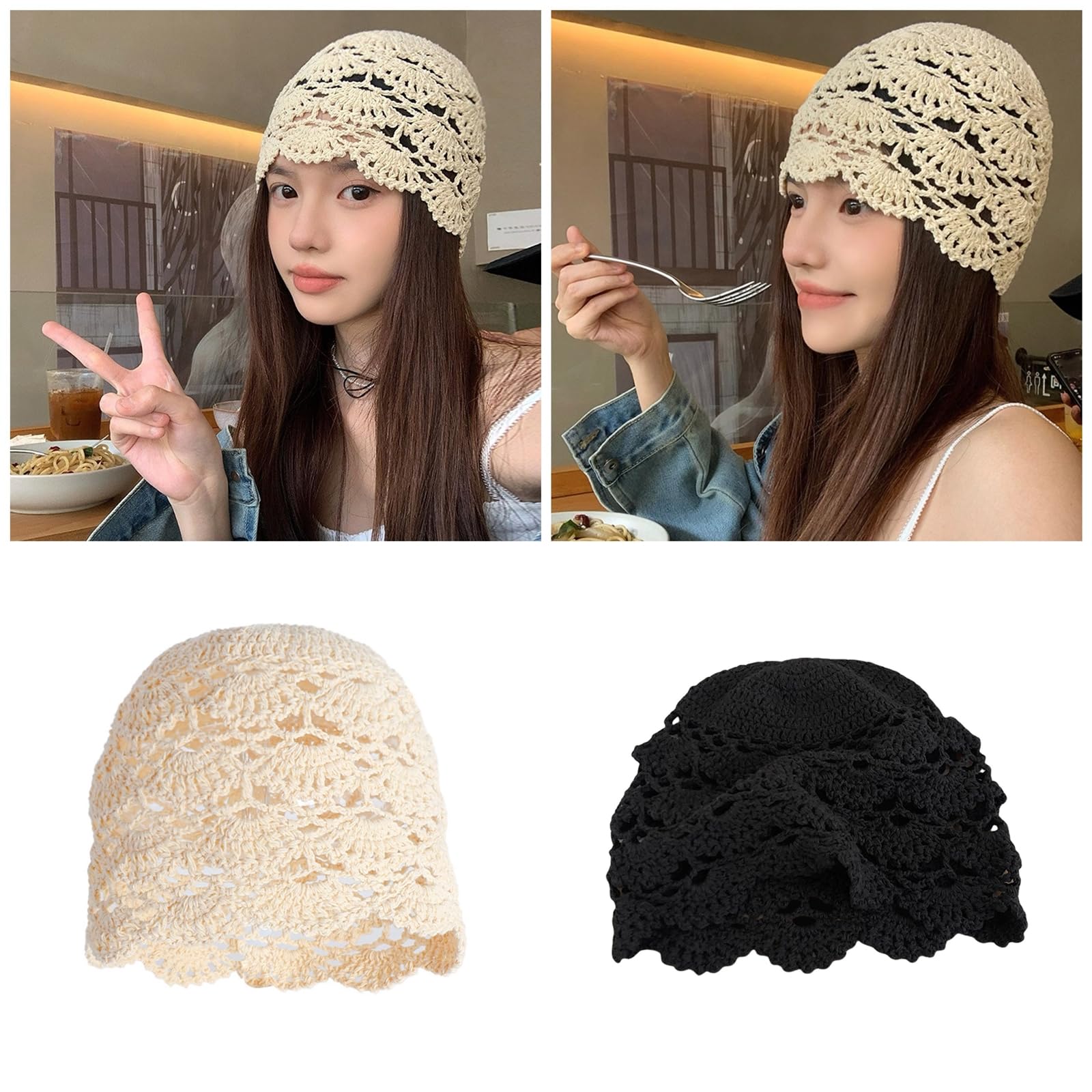 フランス ビンテージ 手編みの帽子 Amazon.co.jp: BIBABLYKE 手編みの花の帽子 女性用 エレガントなつ