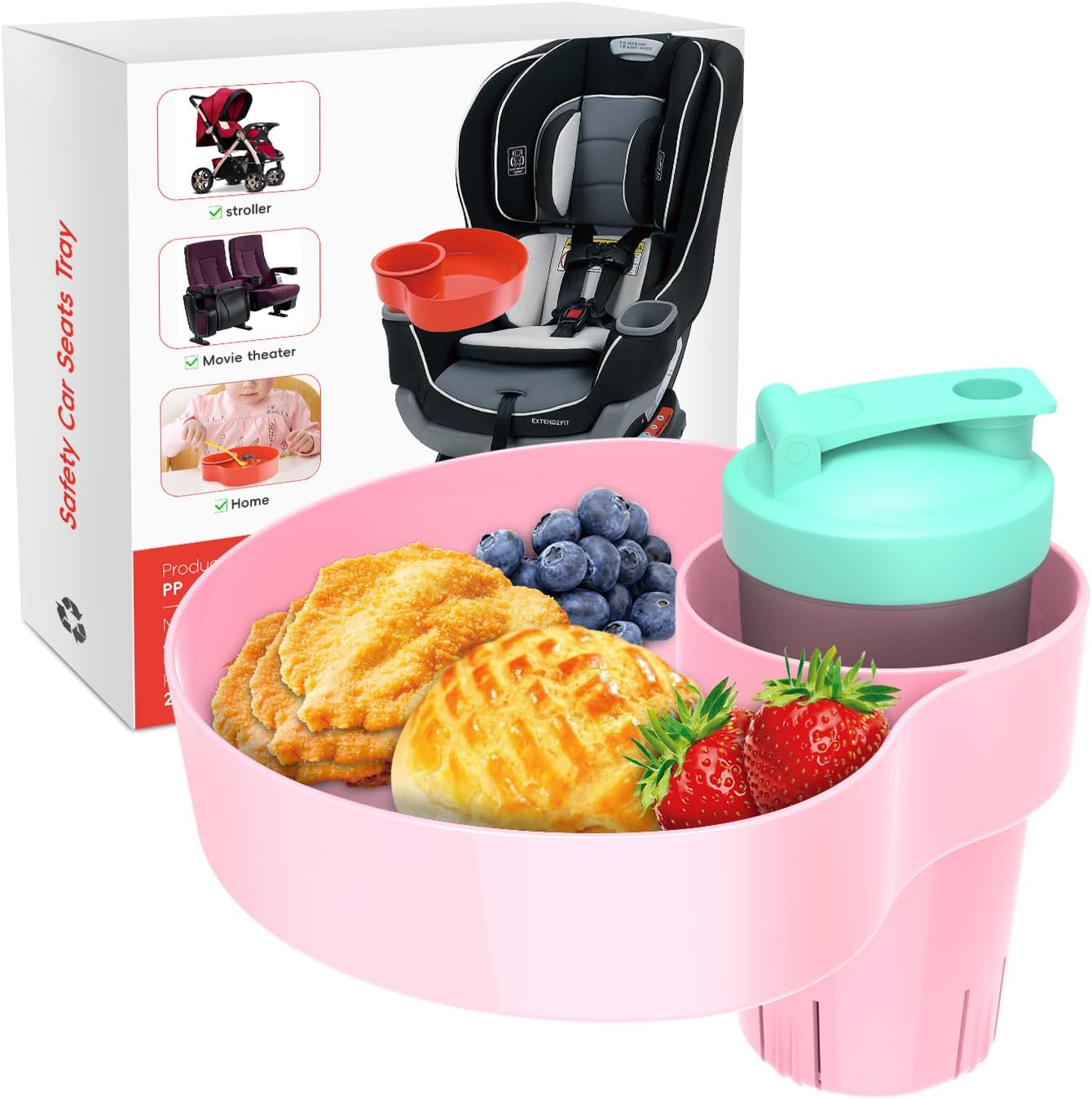 OMYPOTT Kids Car Seat Tray, Travel Trays for Kids with Car