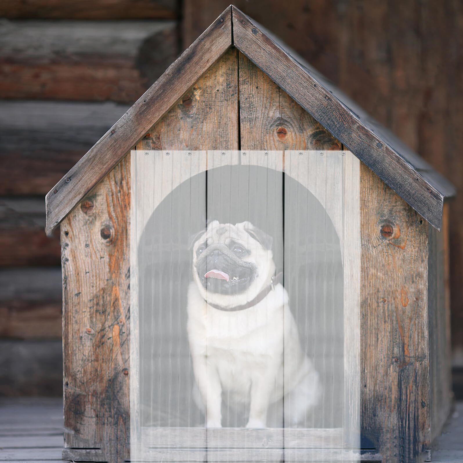 Clapet de Porte PVC Transparent pour Niche Chien, Volet Souple