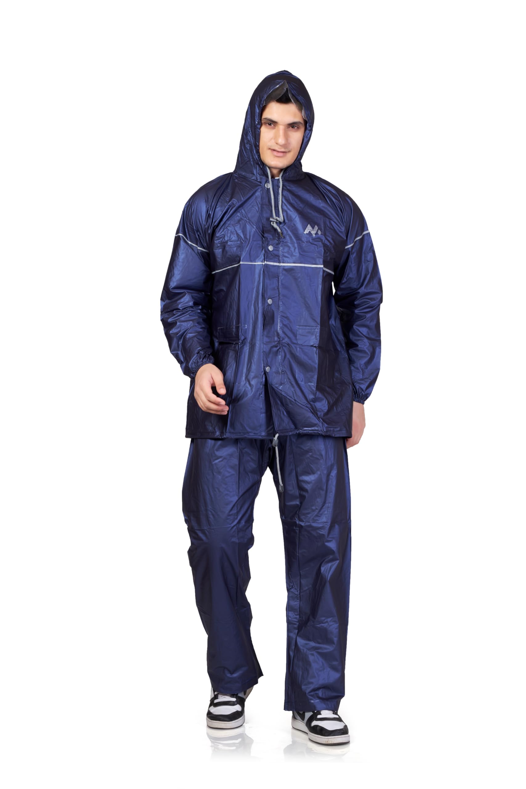 MINISTER Rainwear Rainbow Solitaire PVC Men's Waterproof Raincoat with Hood