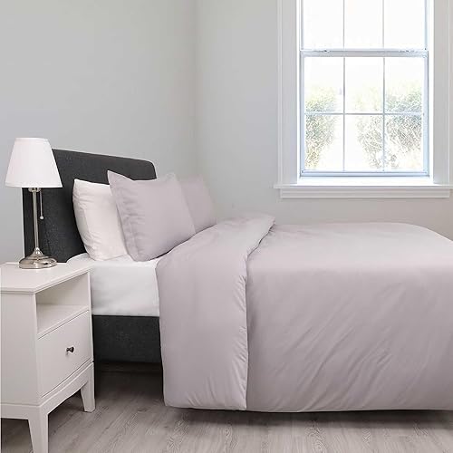 Miniatura 2 de Color Remedy Juego de funda de edredón gris tamaño individual  Juego de funda de edredón individual súper suave  2 piezas de mezcla de algodón