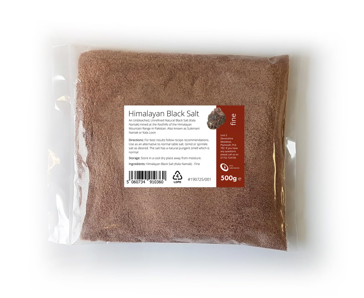 Black Himalayan Salt 500g - Pure & Naturally Organic Food Grade Kala Namak Fine