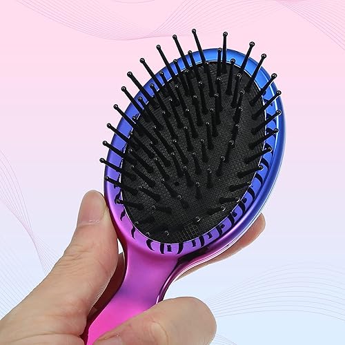 Miniatura 7 de VOCOSTE Mini cepillo de viaje para el cabello, cepillo desenredante colorido de bolsillo para cabello húmedo y seco, cepillo de viaje de tamaño