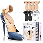 Ballotte Premium Silicone Heel Pads for Shoes. Soft Heel Grips or Inserts for Big Shoes, Alleviates Slipping & Discomfort, Comfortable Cushioning for High Heels, 8-Pack Multicolor (T Bars)