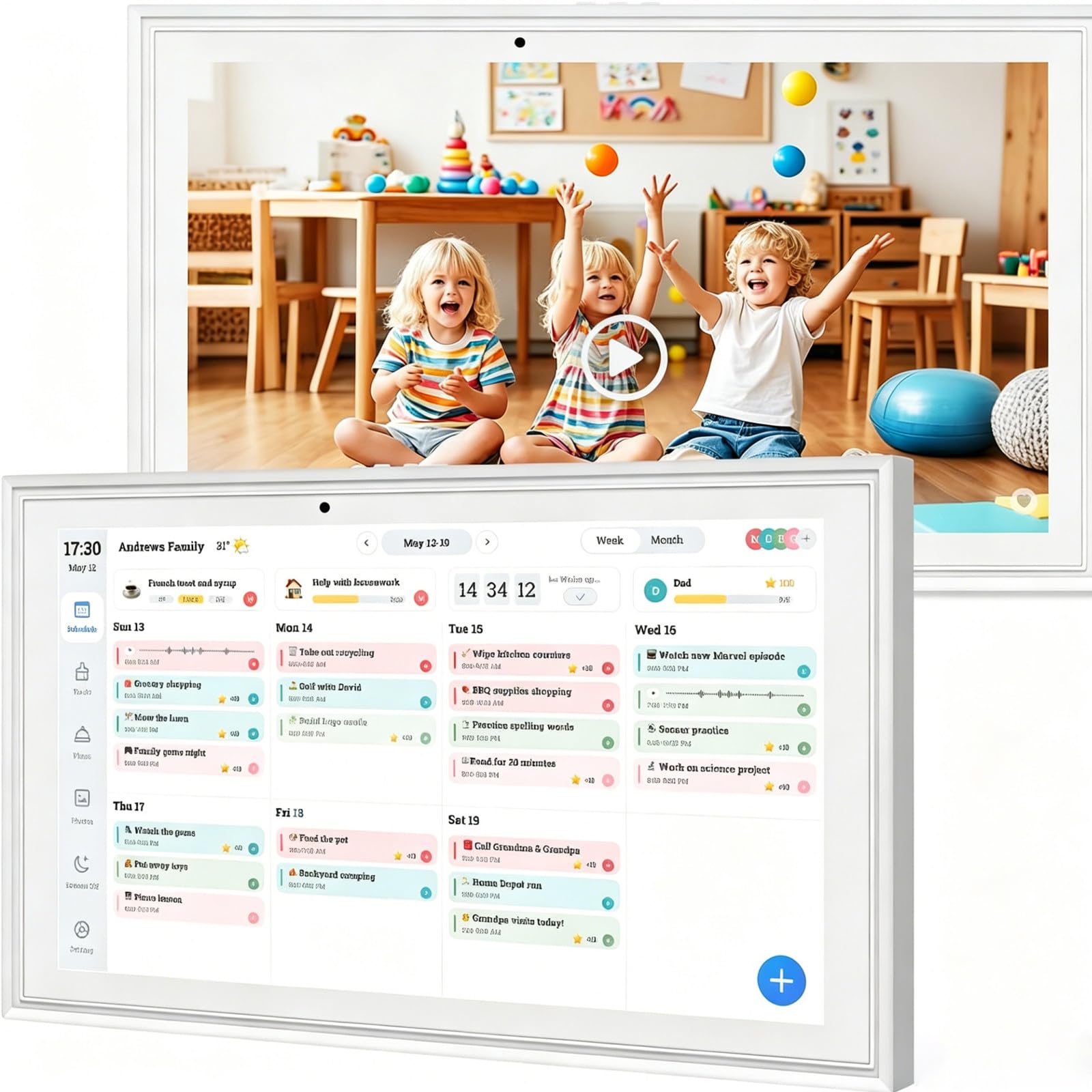 MIAOXIAOLONG 15.6"/21.5"/24"/32" Calendario Digital, Pantalla Táctil Interactiva Inteligente, Lista De Pendientes, Planificador Electrónico con Base De Escritorio,para Organizar Tu 2026 24''