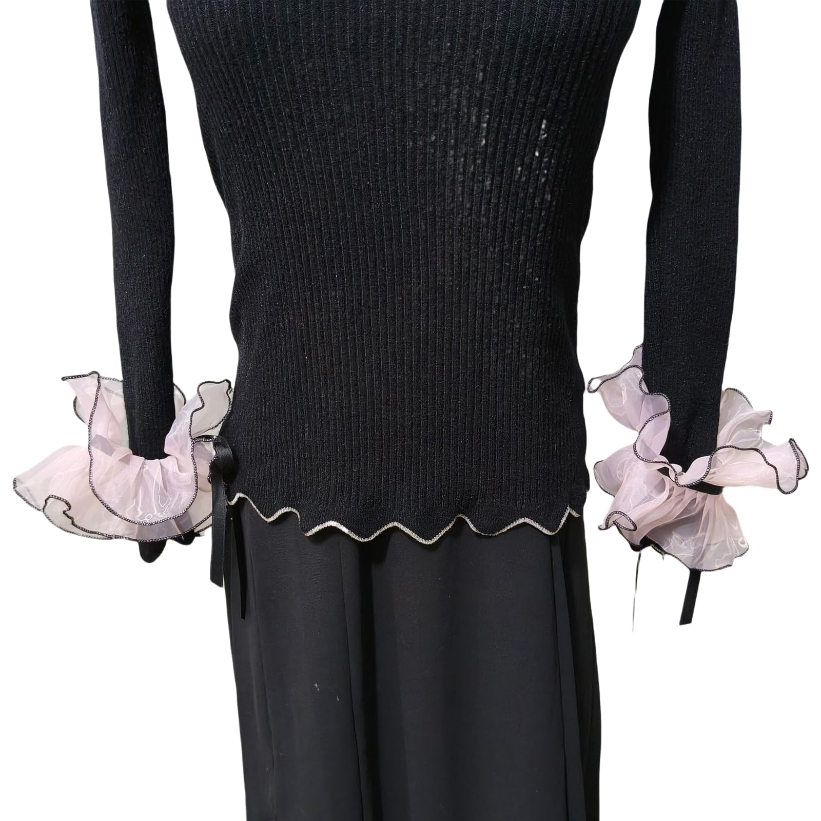 Sehuby Elizabethan Ruffle False Collar Organza Mesh Neck Ruff Wrist Cuffs for Women Sweater Clothing Decorative Accessory