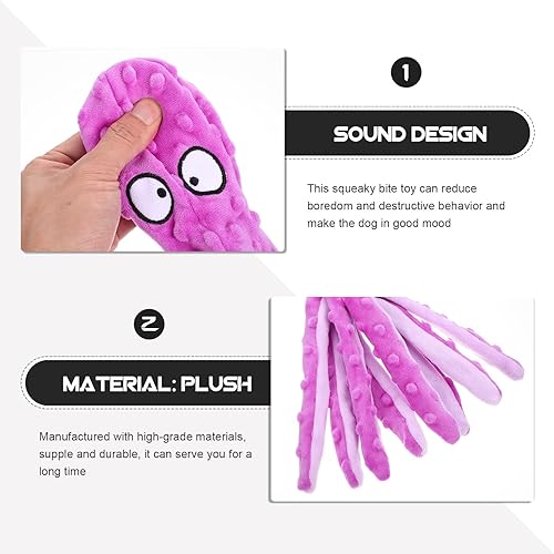 Miniatura 3 de Juguete chirriante para mascotas con diseño de pulpo, resistente a las mordeduras, juguete para masticar