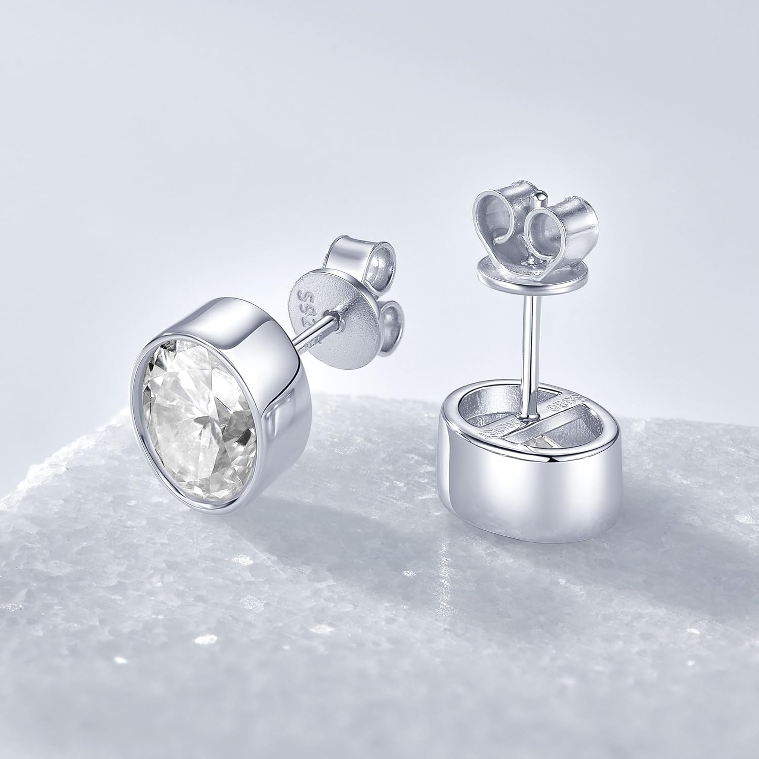 1.5CT Oval Moissanite Stud Earrings, D Color 6x8mm Oval Cut Moissanite 925 Sterling Silver Stud Earrings for Women or Men Birthday Gifts - Image 7