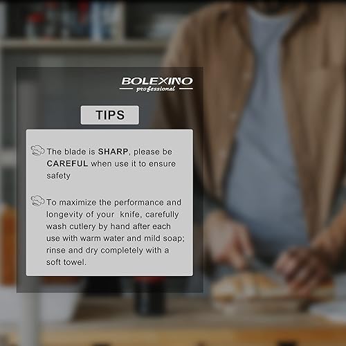 Vista 6 de Cuchillo de pan dentado de borde ondulado de 10 pulgadas con agarre suave antideslizante, hoja afilada y larga para pan casero, panes crujientes