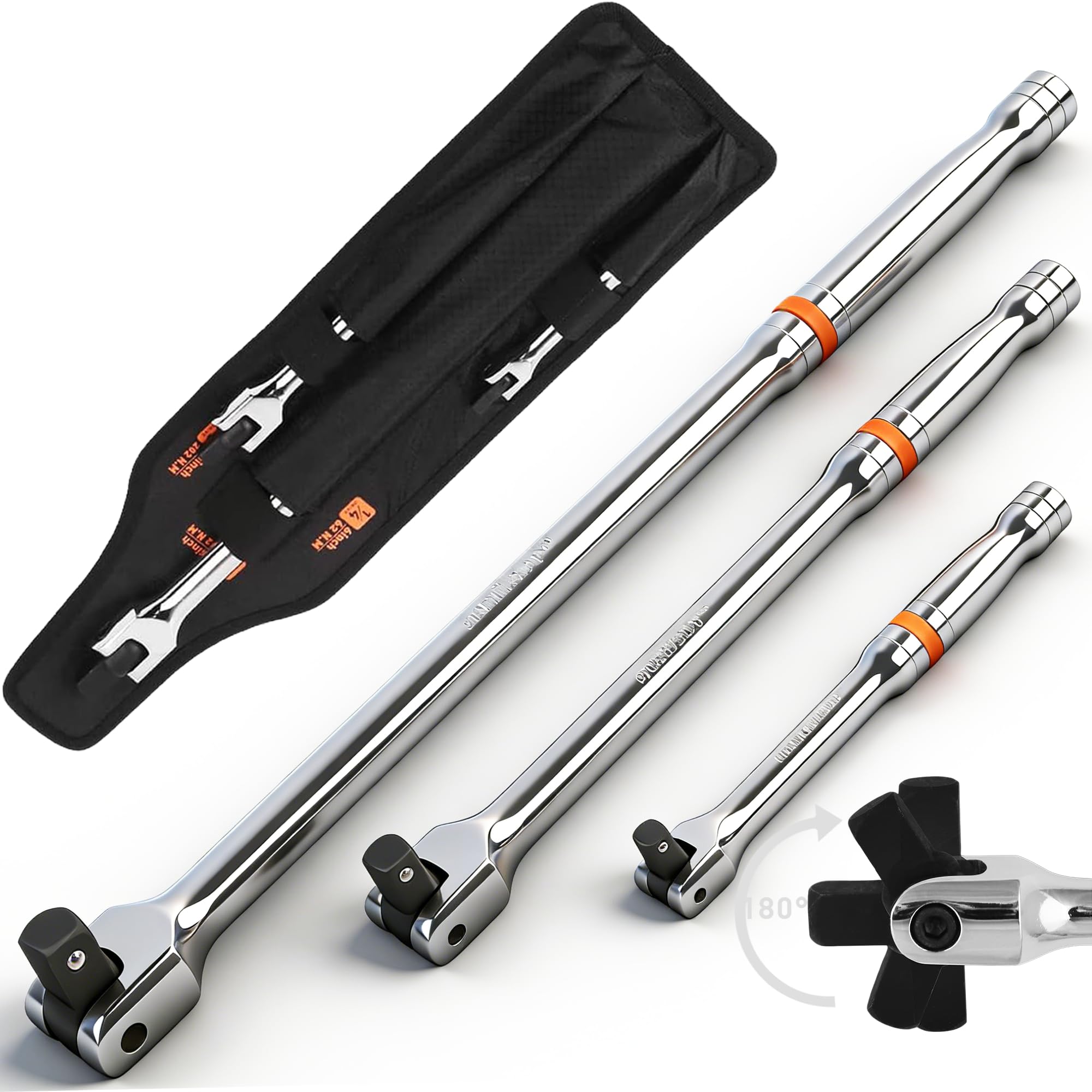 Amazon.com: HORUSDY 3-Piece Breaker Bar Set with 180° Rotatable