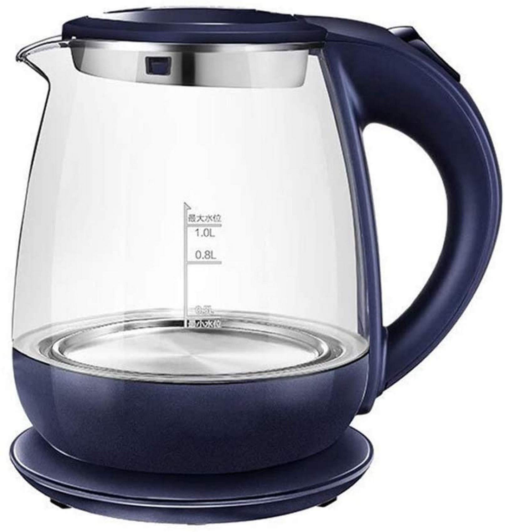 -Bollitore elettrico in vetro, bollitore con controllo della temperatura da 1,5 litri, luce a LED, bollitore senza fili, spegnimento automatico, 100% senza Bpa, bollitore per caffè, tè, espresso,