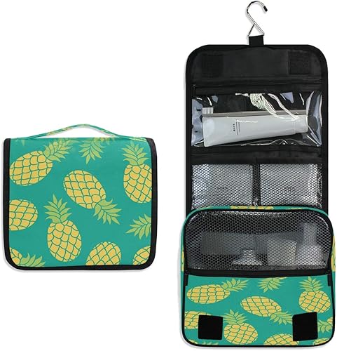 Neceser colgante con calavera, piña, arco iris, baloncesto, portátil, para viajes, cosméticos, maquillaje, baño, ducha, afeitado, bolsa organizadora