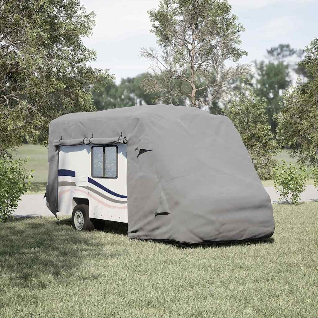 Funda protectora para autocaravana 570 x 235 x 275 cm para caravana, lona transpirable con cremallera, resistente a la intemperie, para todo el año, con bolsa de almacenamiento, color gris