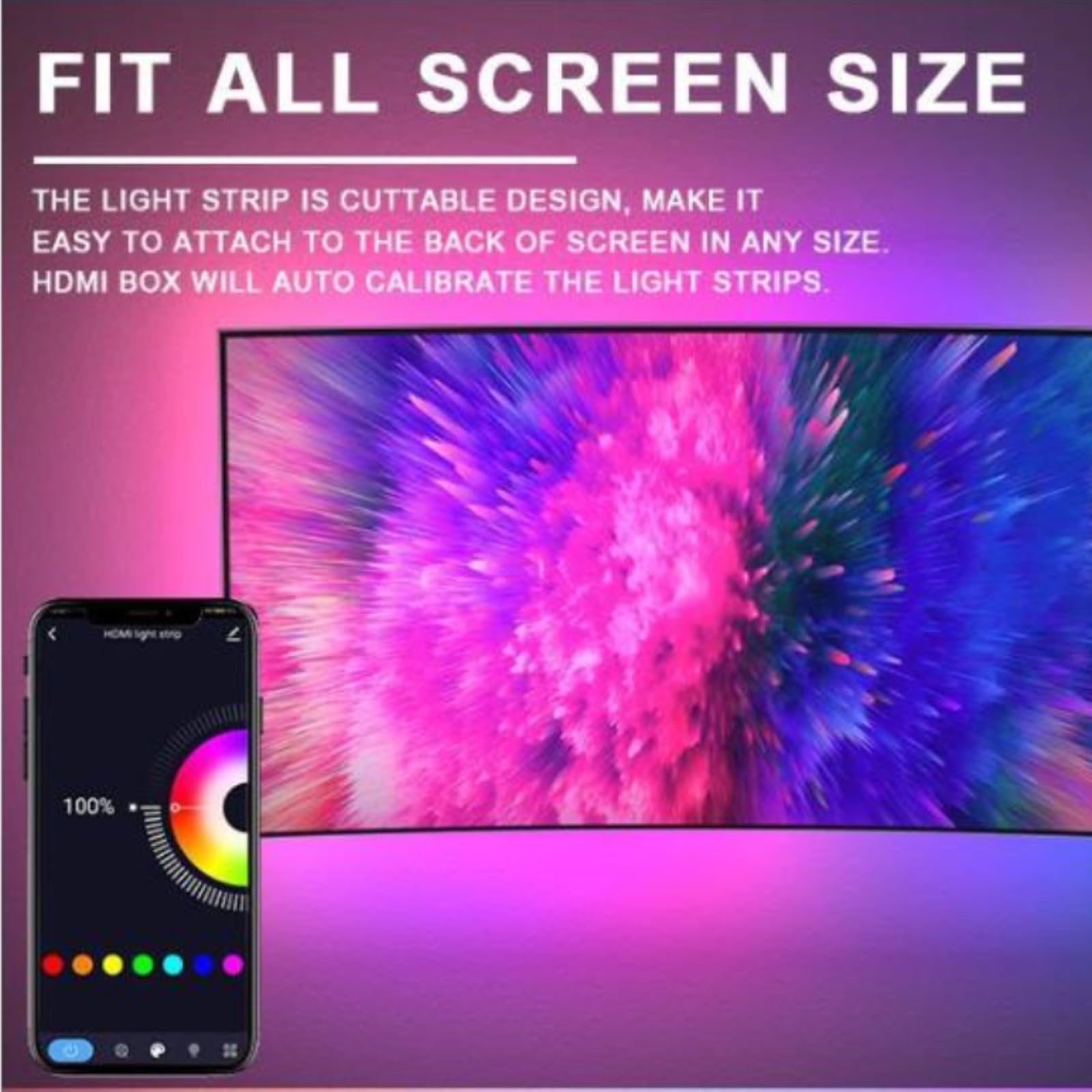 Luci LED per TV Luci LED per, sincronizzazione Musicale RGB, luci LED Che cambiano Colore con Controllo Tramite App Intelligente, Strisce Luminose LED per l'illuminazione della Cam