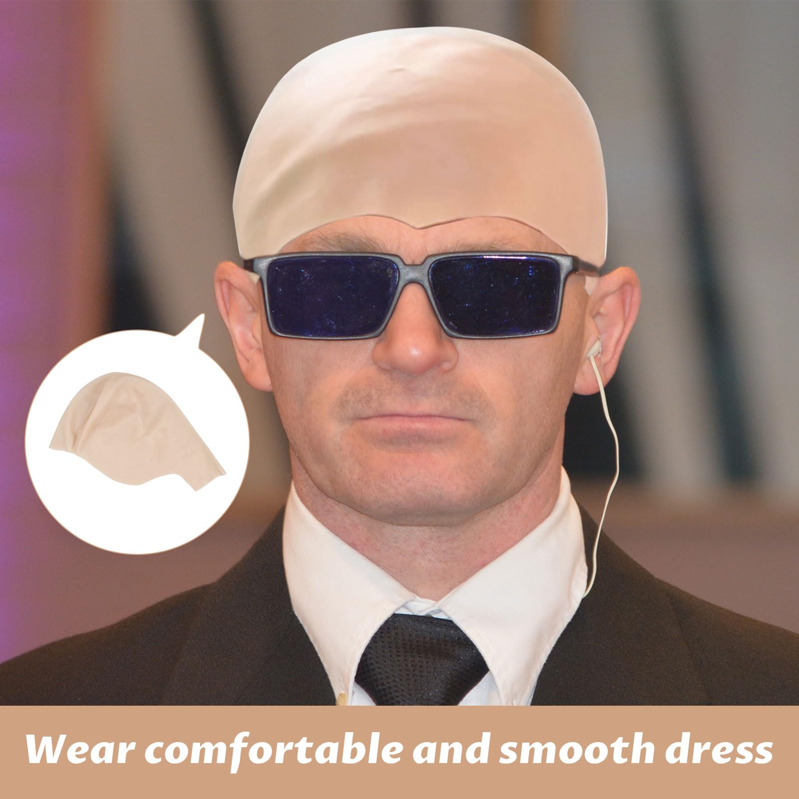 Qianeffort Bald Cap,2 PCS Latex Bald Caps for Dress Cosplay,Skin-color Bold Caps,Bald Wig for Adult,Bald Cap for Gru Costume,Bald Head Cap Bald Cover,Latex Bald Caps for Adult Men and Women - Image 4