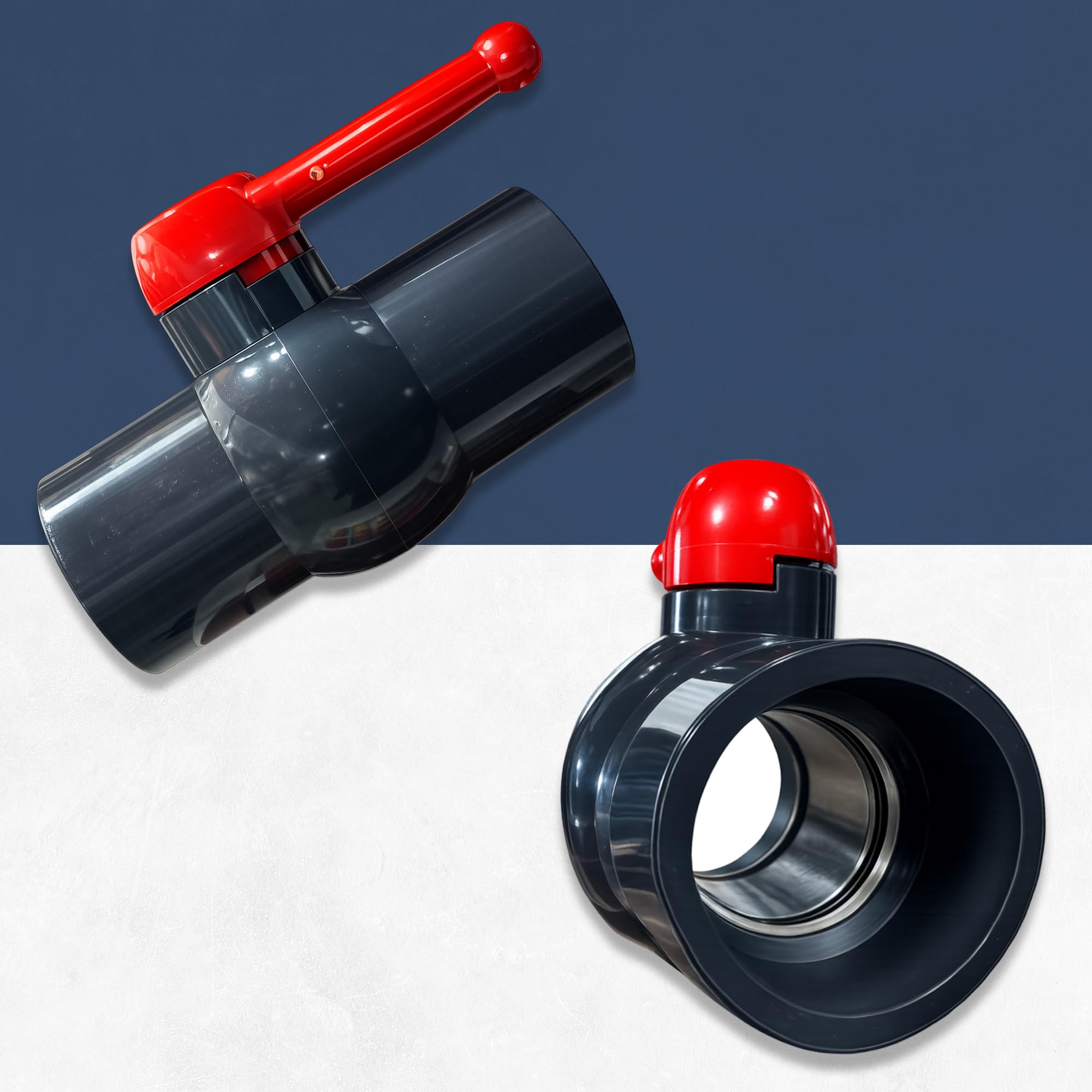 ERA - Válvula de bola compacta de 3 pulgadas, resistente SCH 80, PVC de grado industrial, puerto completo, válvula de cierre duradera para fontanería y riego
