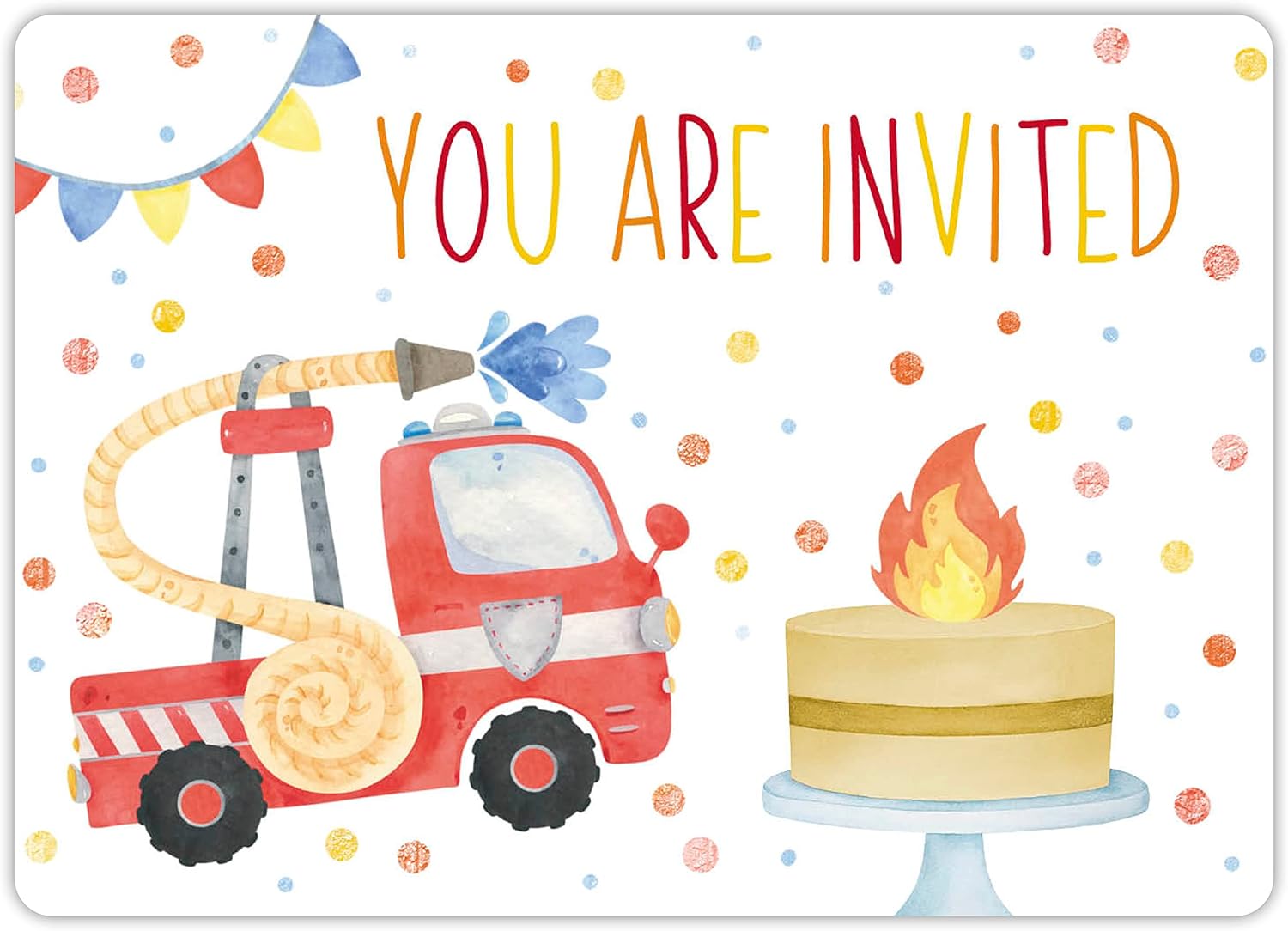 CALLUNA® 24 Children's Birthday Invitation Cards Colourful Birthday