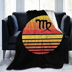 Zodiac Sign Virgo Symbol Throw Blanket for Couch Bed Sofa 40