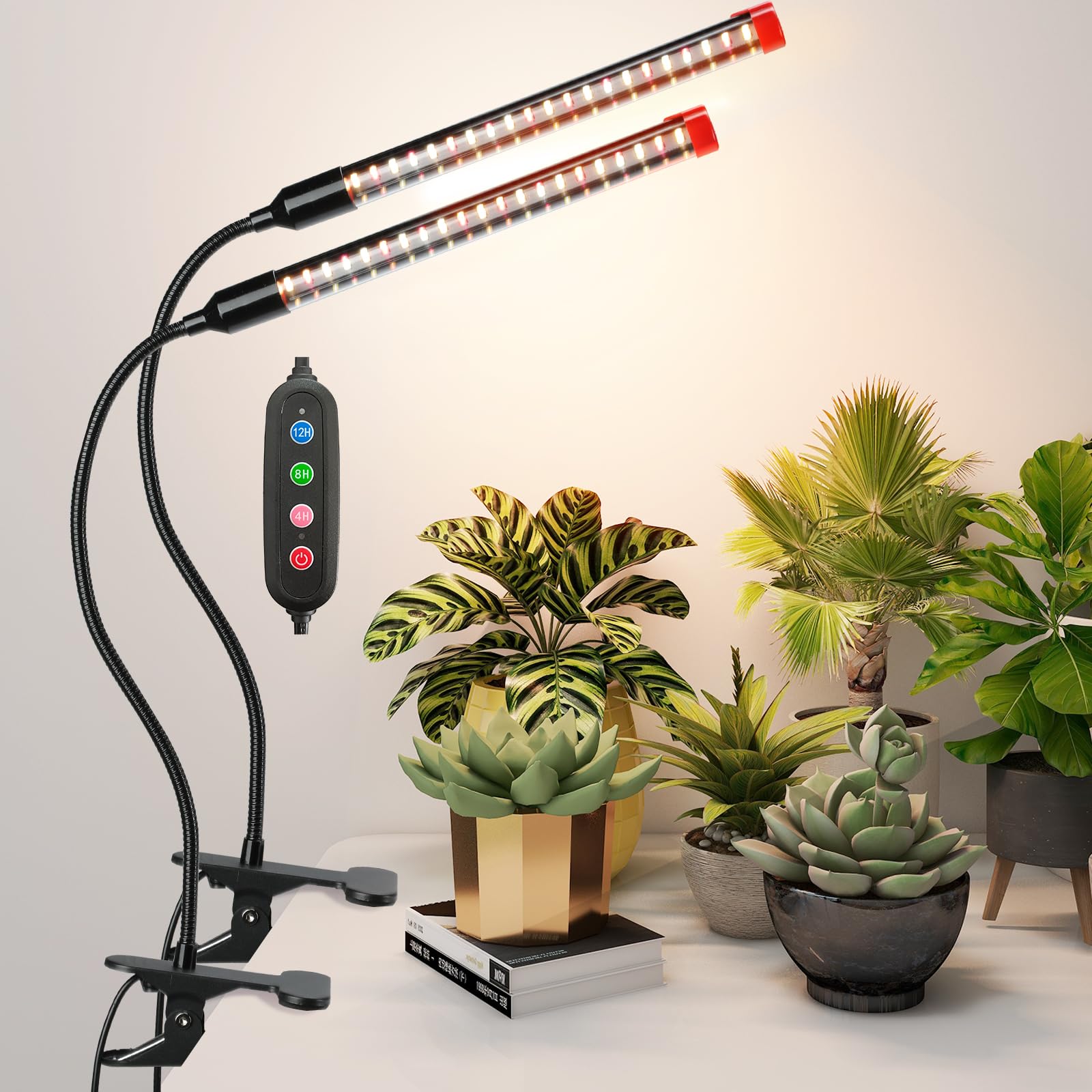 JINHONGTO 2-Pack Mini Clip Grow Lights