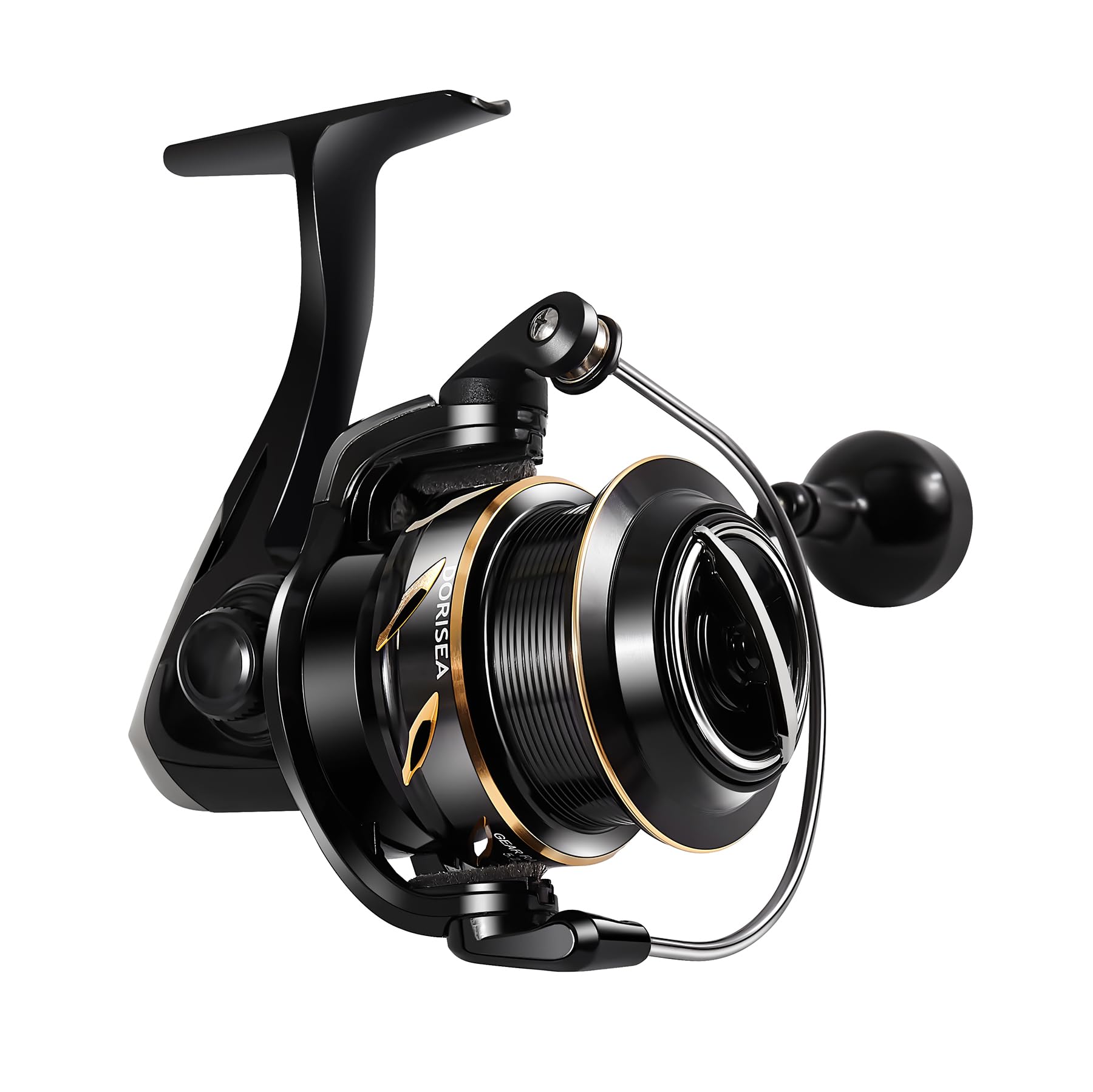 GK Spinning Reel,Fishing Reel Saltwater,Shallow Aluminum Line Cup 5.2:1 Gear Ratio, Upgraded Copper Gears, Metal Handle Knob, Smooth Bearings