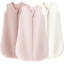 JELLYMONI Baby Sleep Sack 0-6 Months 100% Cotton Wearable Blanket, 0.5 TOG Soft Lightweight Toddler Sleeping Sack 3 Pack 2-Way Zipper Newborn Sleep Sacks